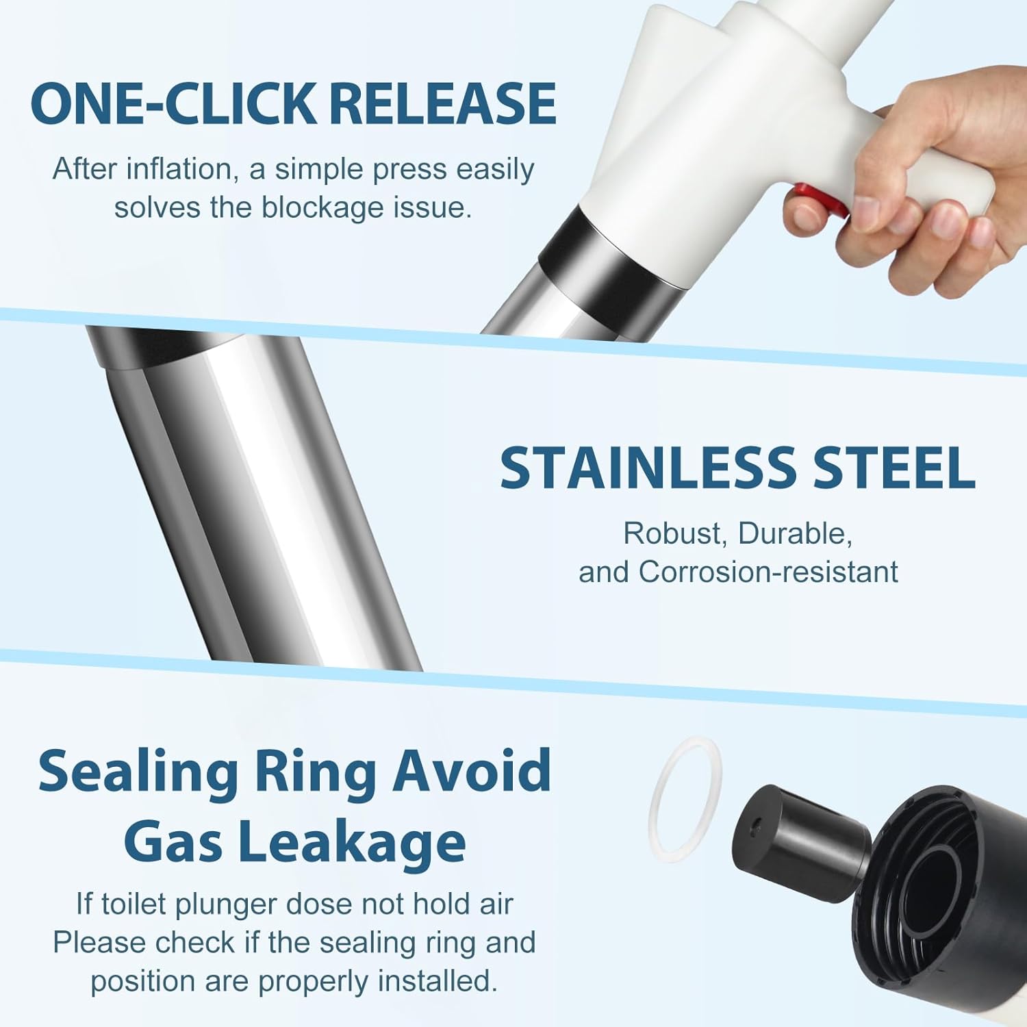 inShareplus Heavy Duty Toilet Plunger Kit