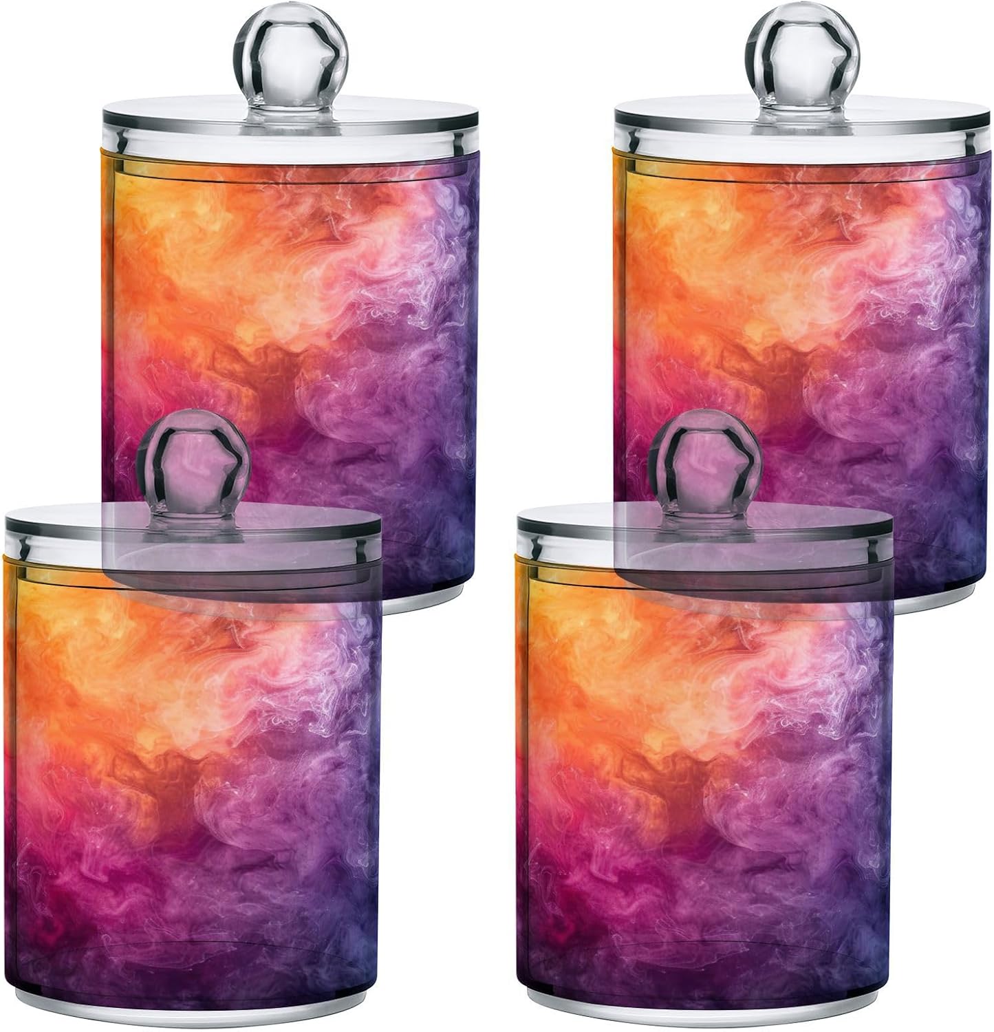 YETTASBIN Clear Apothecary Jars 2 Pack for Cotton Swabs and More