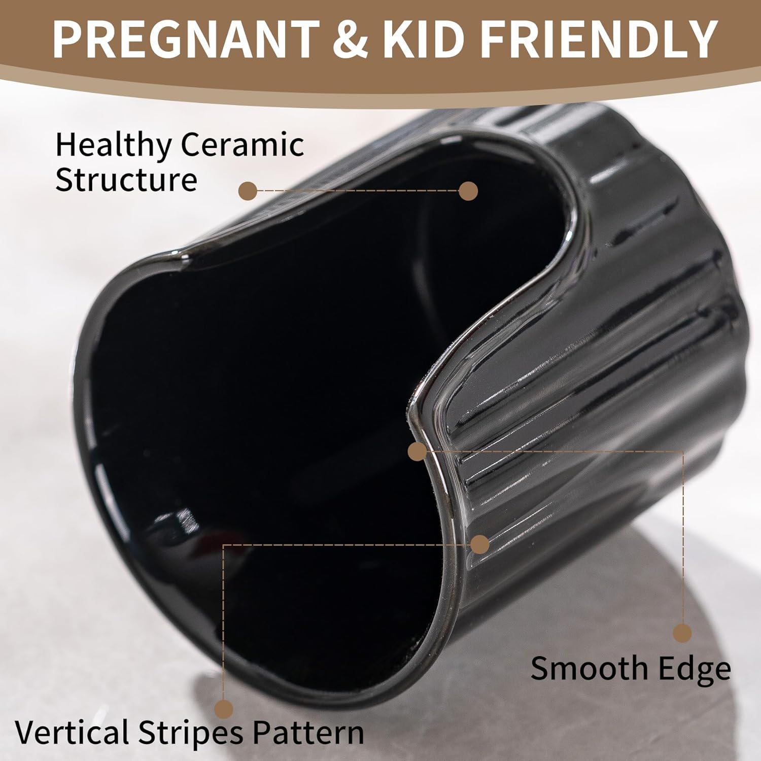 Ceramic Cup Dispenser with Vertical Stripes - 3oz Dixie Cup Holder for Bathroom