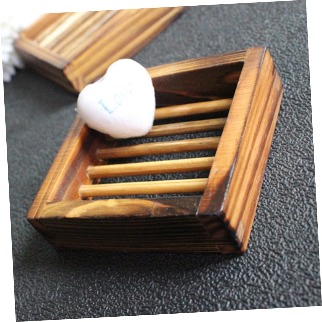 Cabilock Wood Soap Tray with Hollow Design