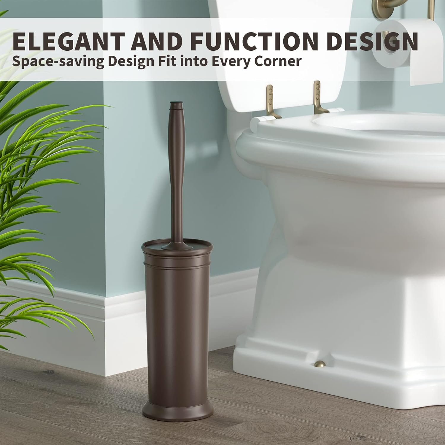 Uptronic Toilet Brush and Holder 2 Pack - Durable Deep Cleaning
