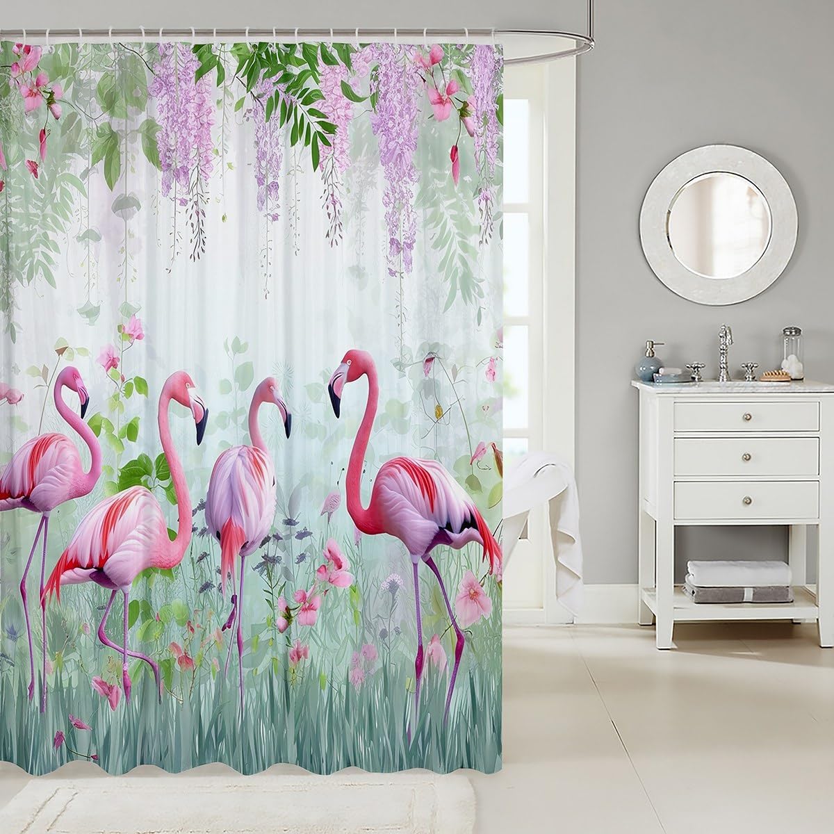 Erosebridal Flamingo Shower Curtain 72x72