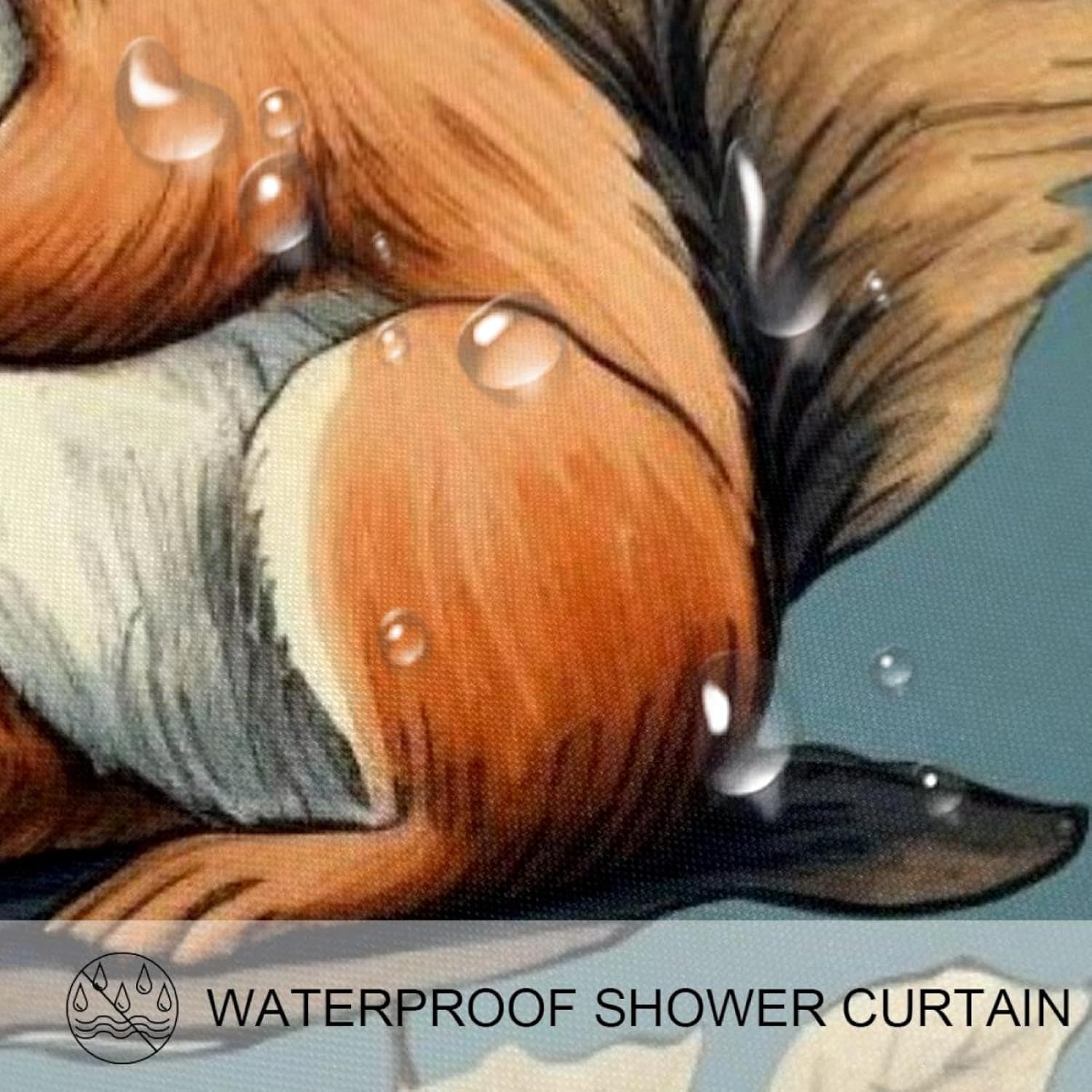 Cute Squirrel Shower Curtain Set with 12 Hooks