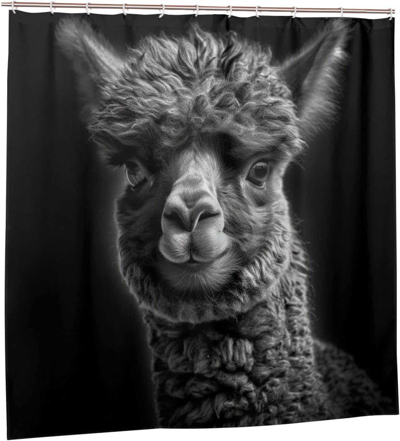 TIYAANDSY Alpaca Boho Shower Curtain Set 72x72in