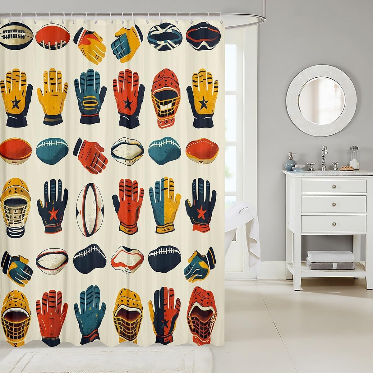 Feelyou 72x72 Sports Design Shower Curtain Set