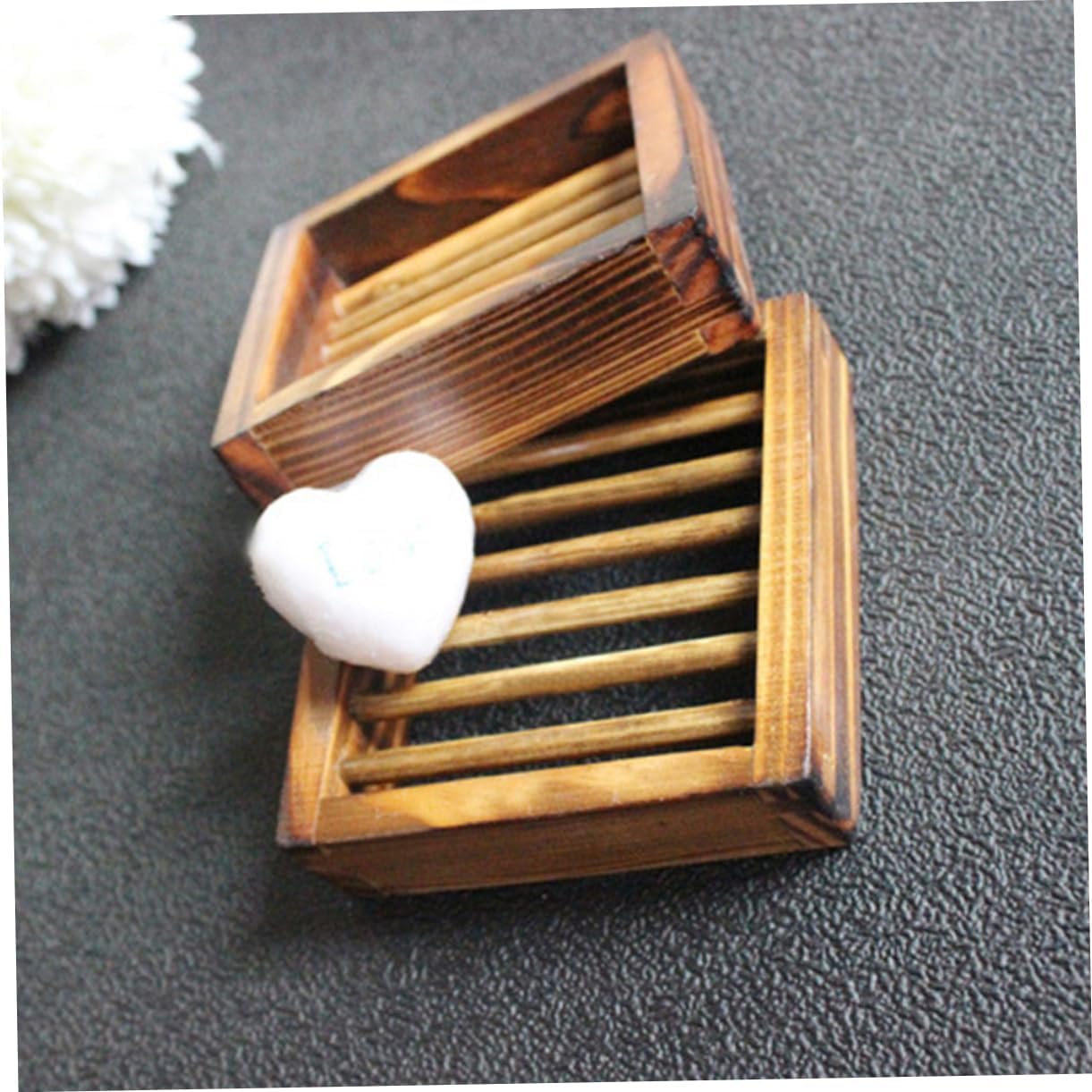 Cabilock Wood Soap Tray with Hollow Design