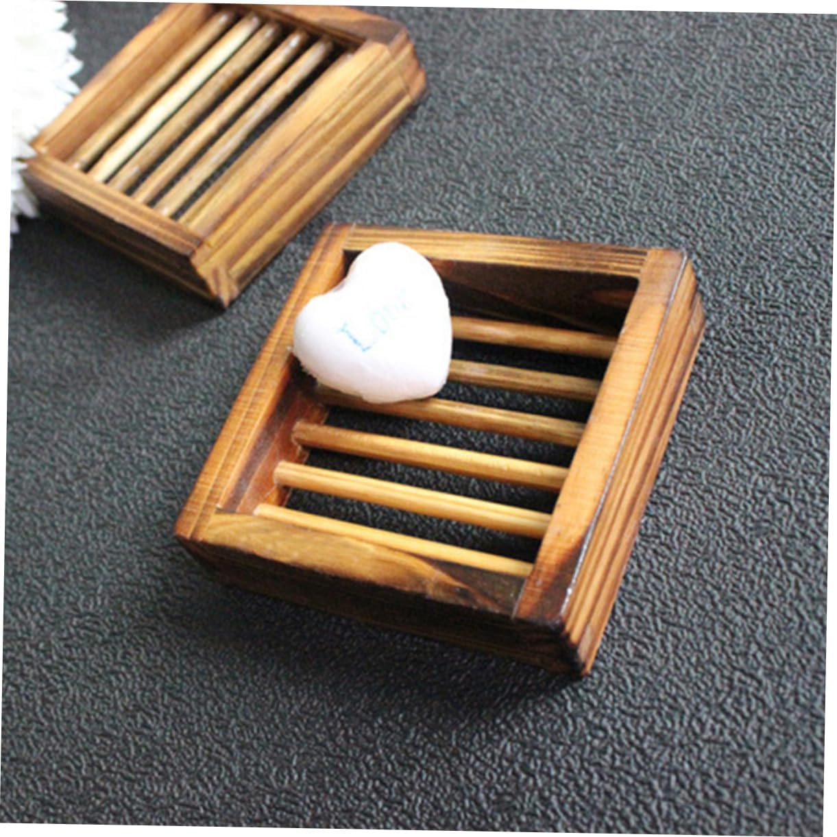 Cabilock Wood Soap Tray with Hollow Design