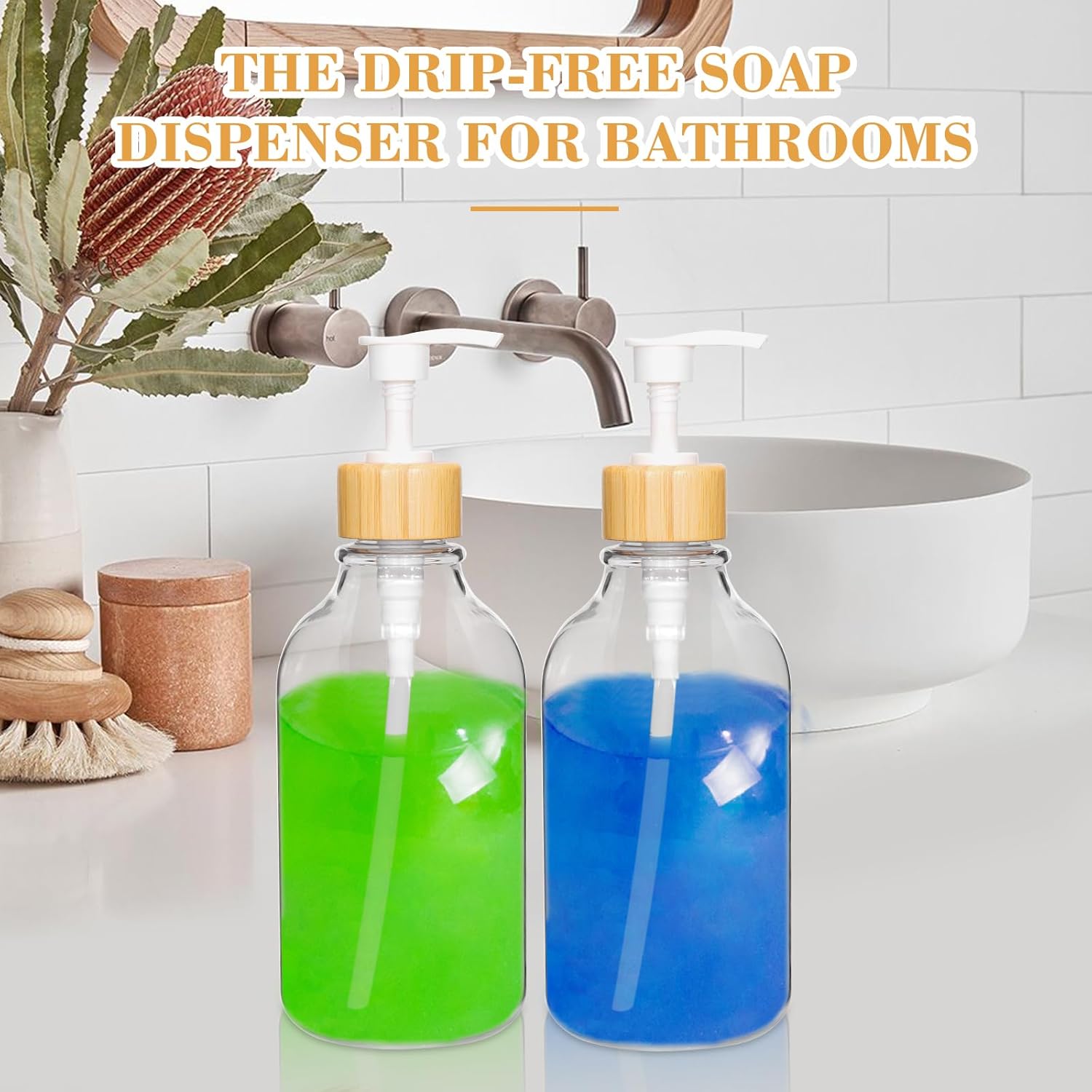 OTOSTAR Bamboo Bathroom Accessory Set 4 Pcs