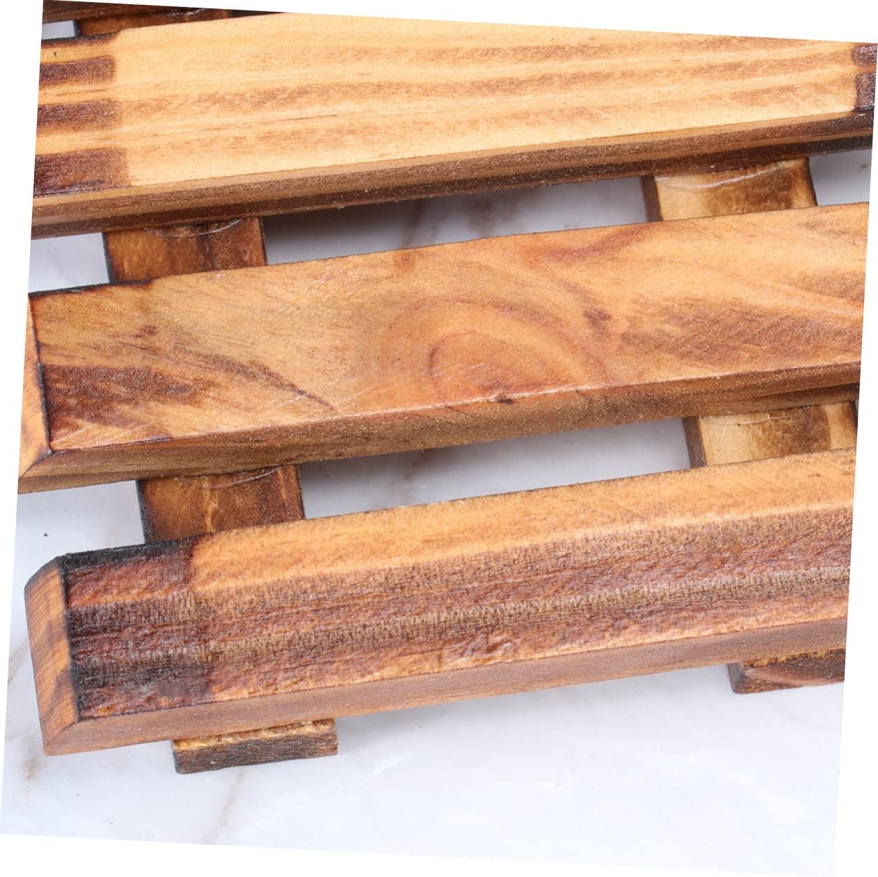 Vintage Carbonized Wood Soap Holder with Drainage