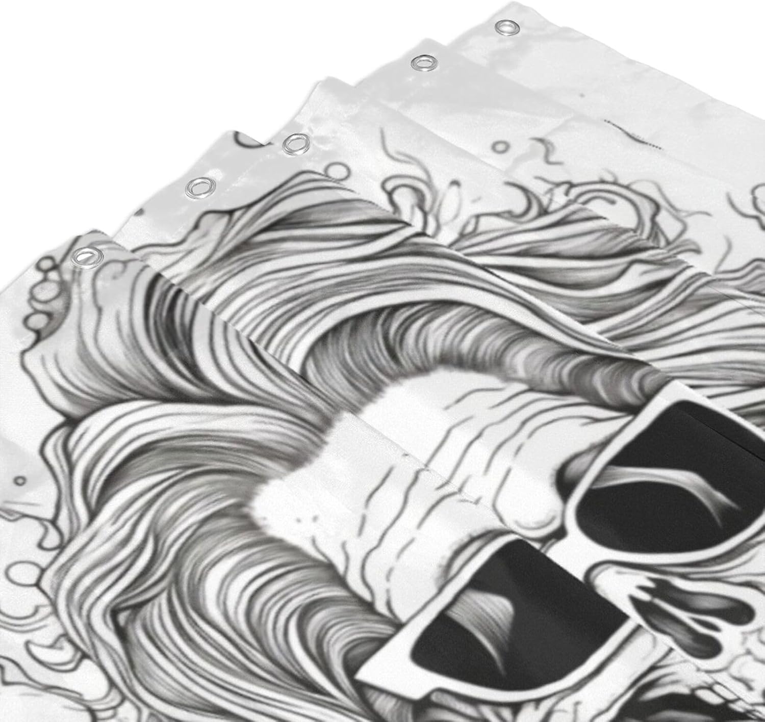 TIYAANDSY Skeleton Shower Curtain Set 72x72in