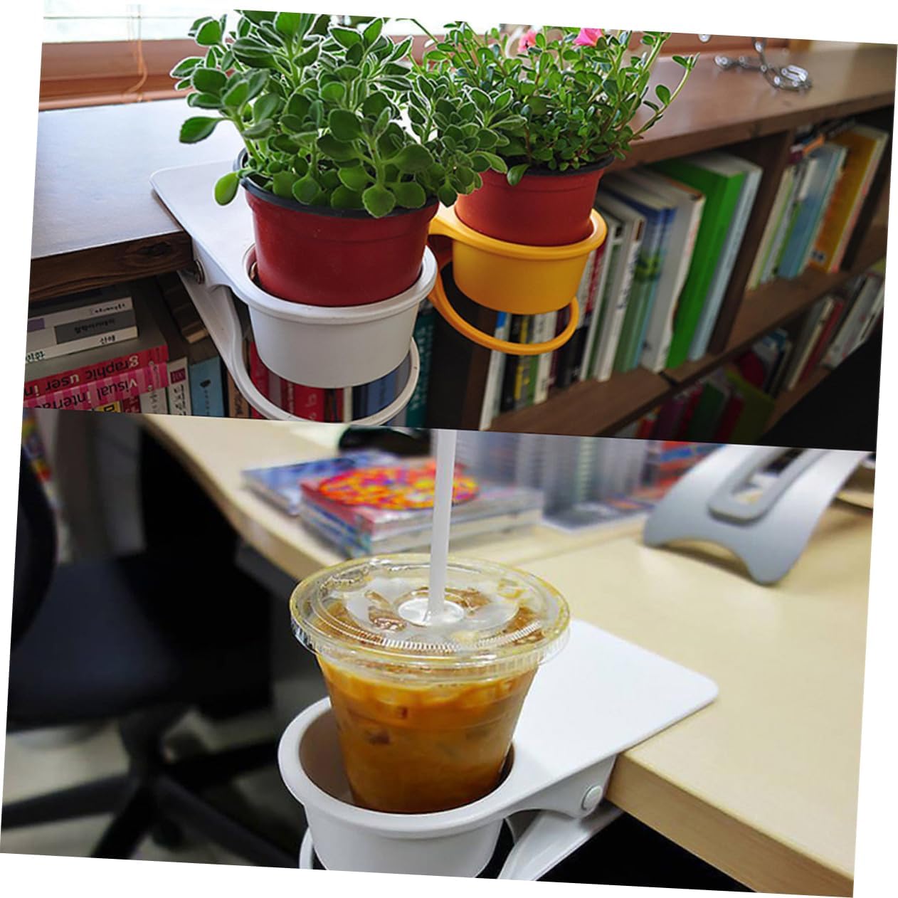 Luxshiny Saucer Clip for Desk and Bathroom Use