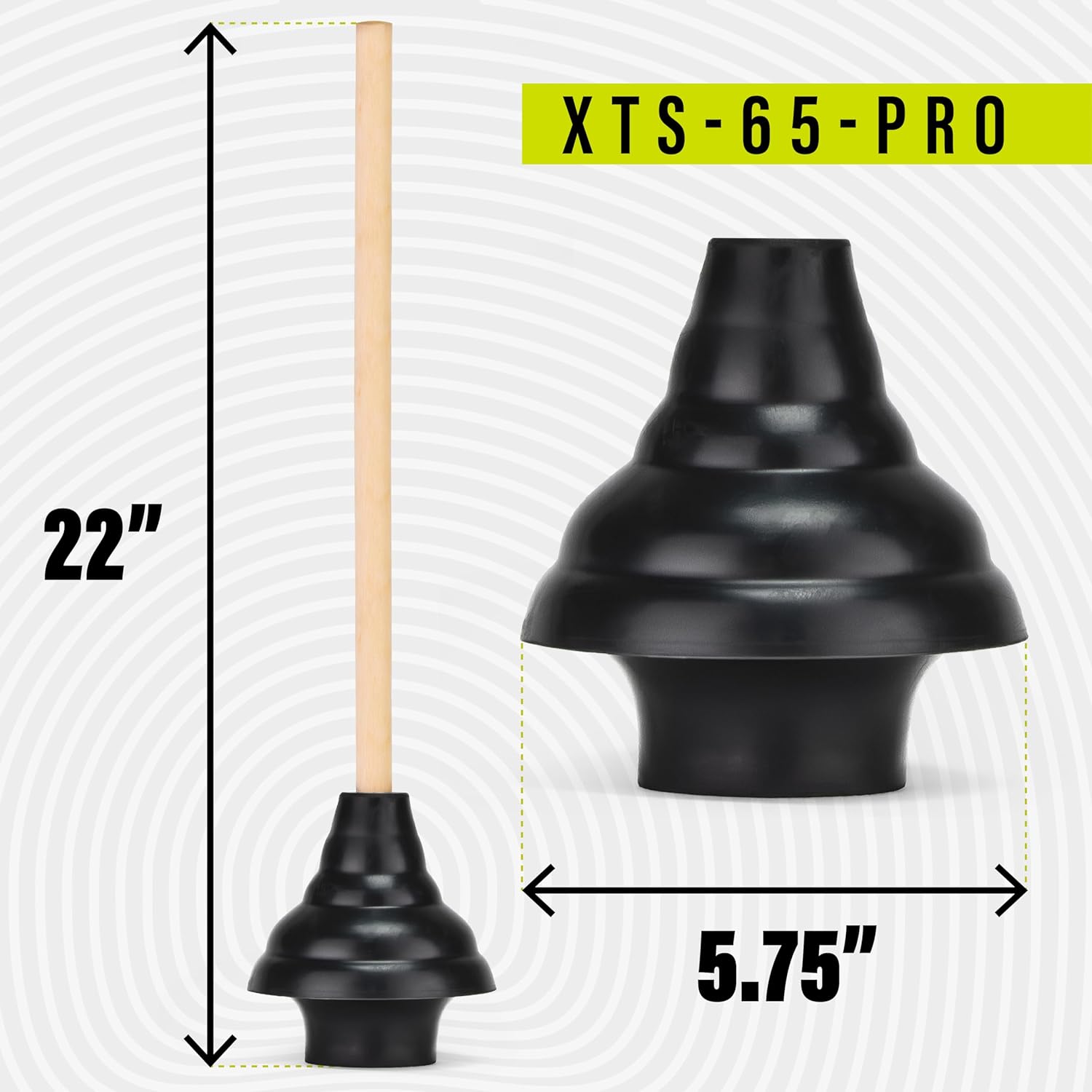 SteadMax XTS-65 PRO Toilet Plunger 2 Pack