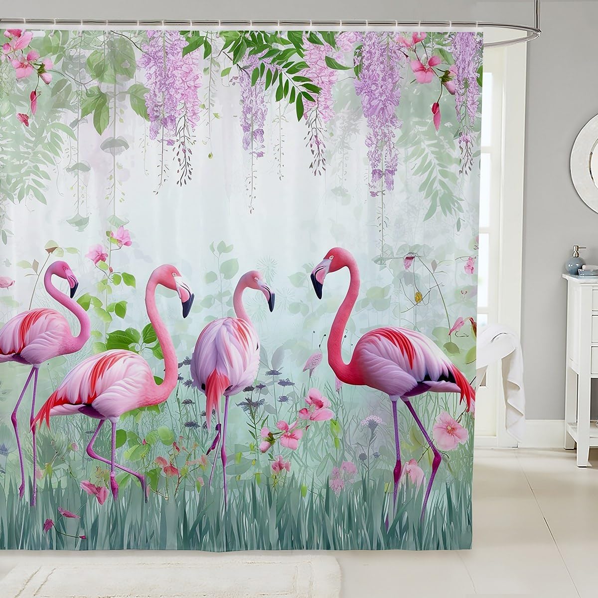 Erosebridal Flamingo Shower Curtain 72x72
