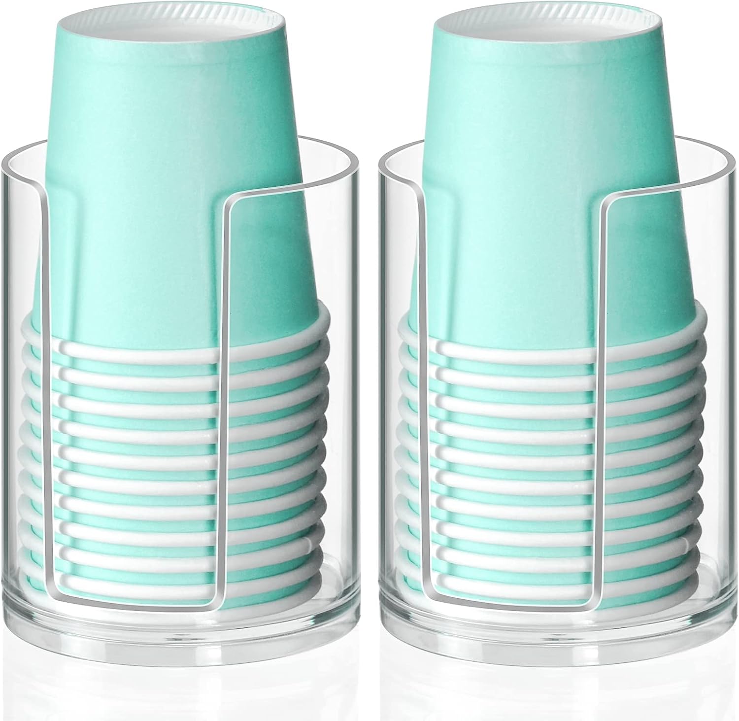 2-Pack Bathroom Cup Dispenser Clear Acrylic Holder for 3oz Paper Cups