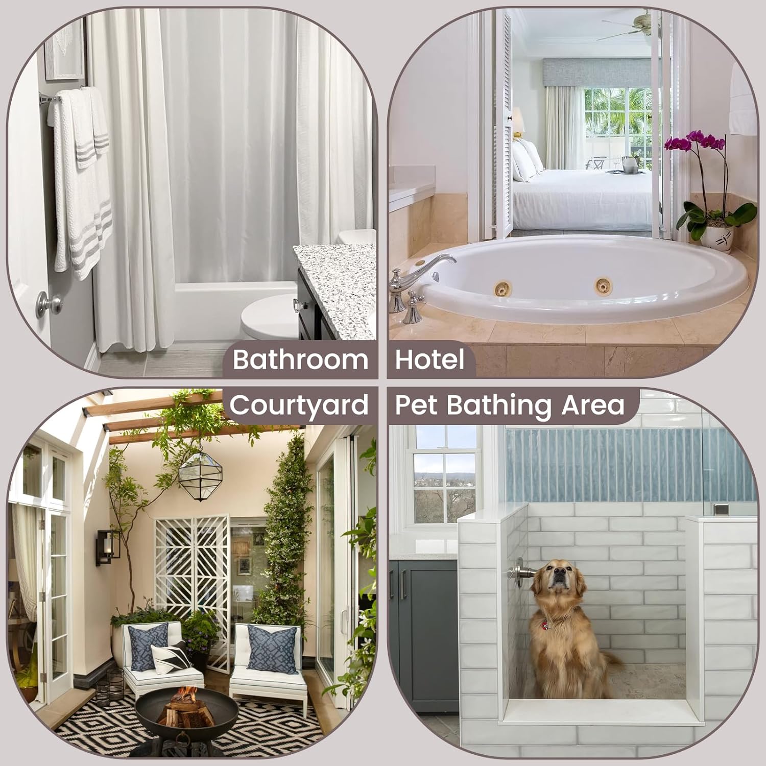 No Hook Slub Textured Shower Curtain Set - 71x74 in
