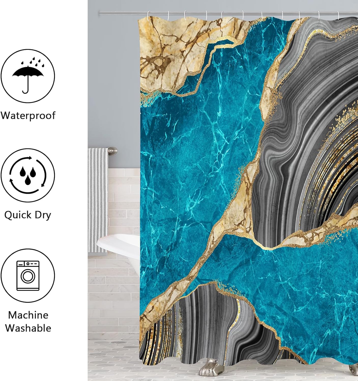 Gibelle 4 Pcs Marble Bathroom Decor Set