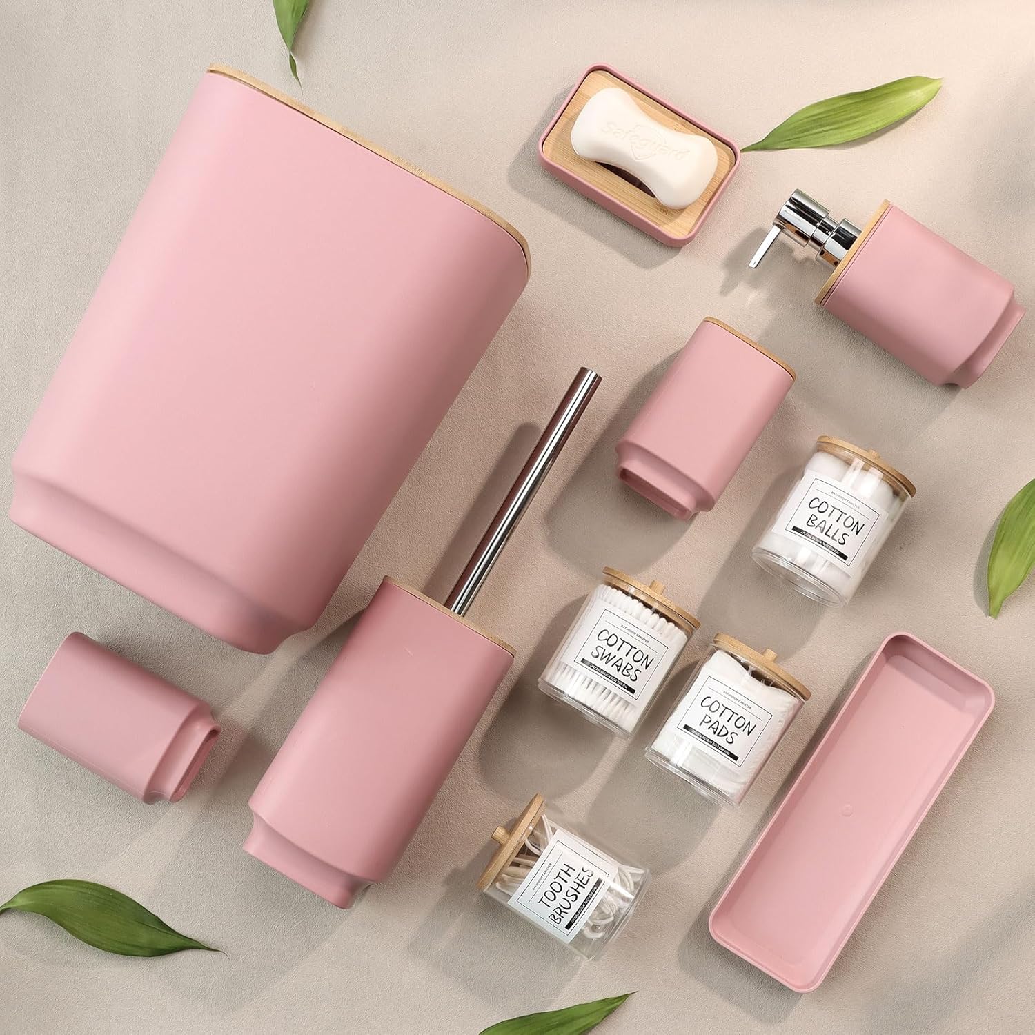 IMAVO 11-Piece Pink Bathroom Accessory Set