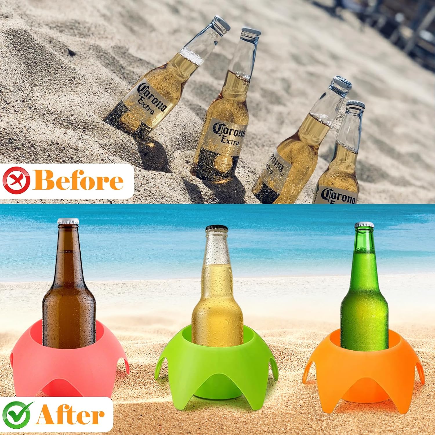 Ideal Swan 10 Pack Beach Cup Holder - Multicolor