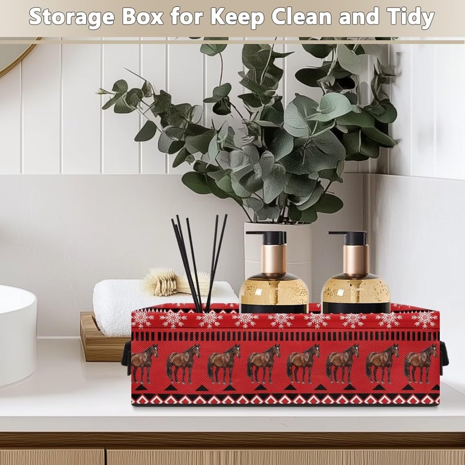 CREAMIC Toilet Paper Holder Basket with Handle
