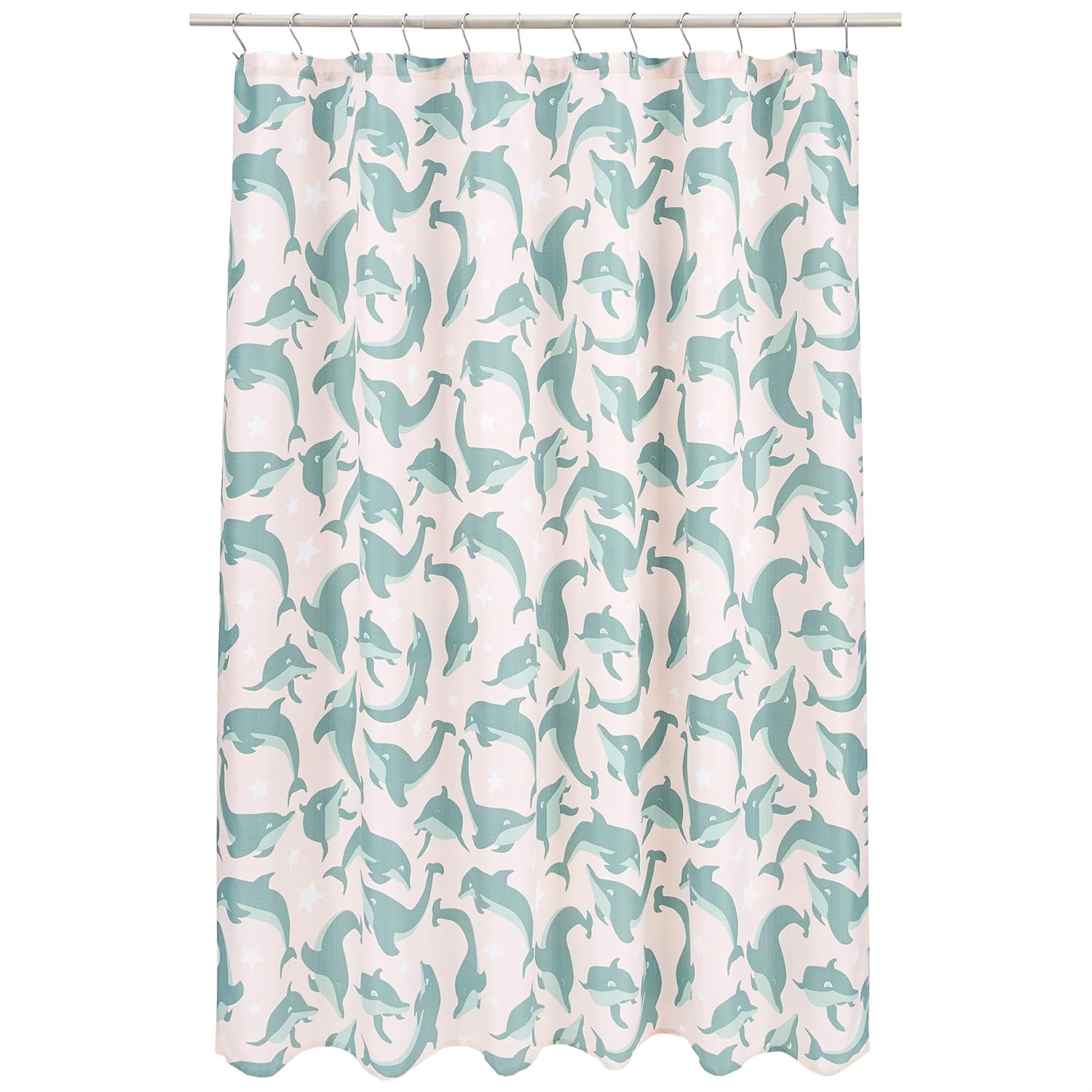 Amazon Basics Fun Jumping Dolphins Shower Curtain 72x72