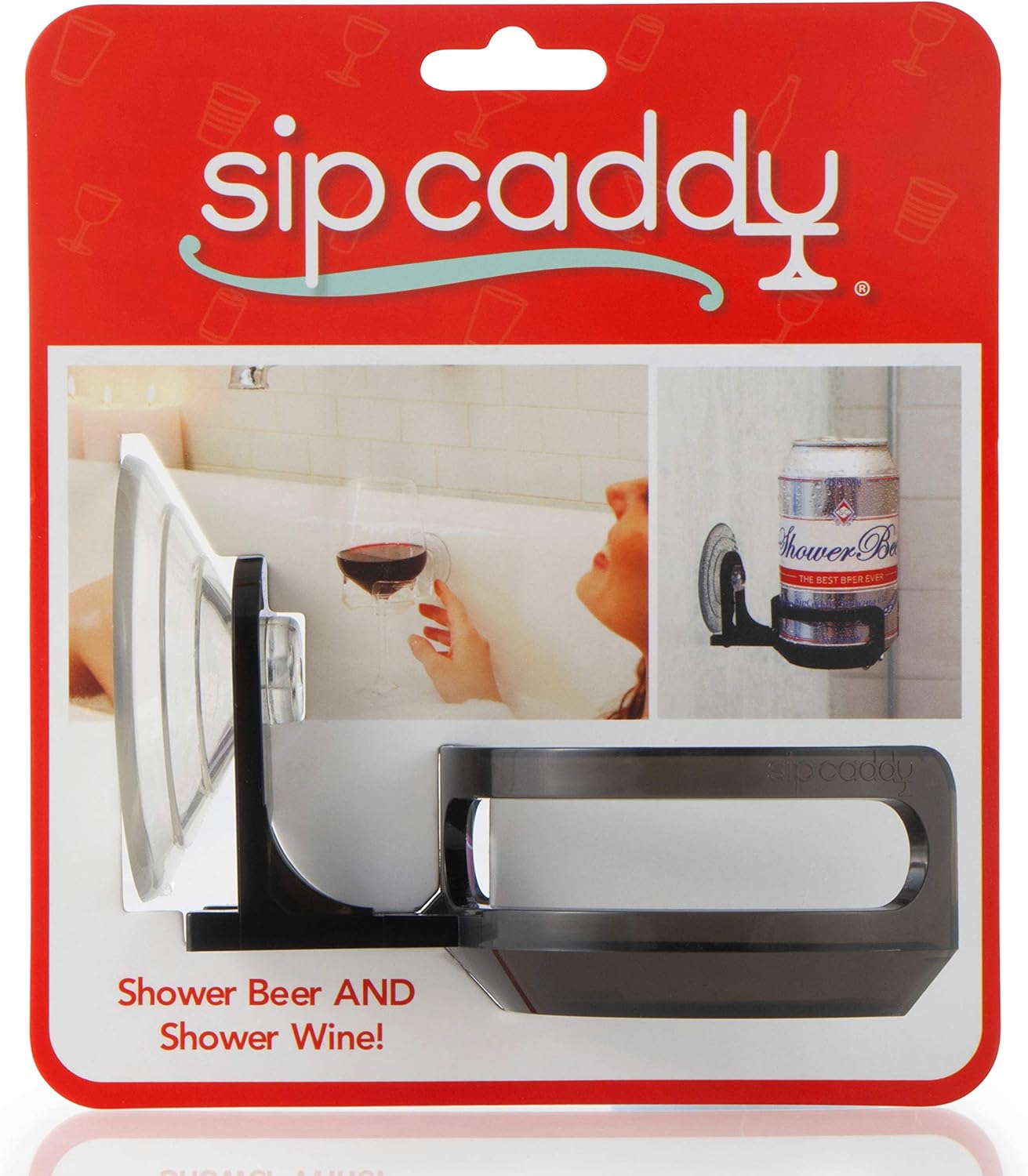 The Original SipCaddy Shower Beer Bath Wine Holder