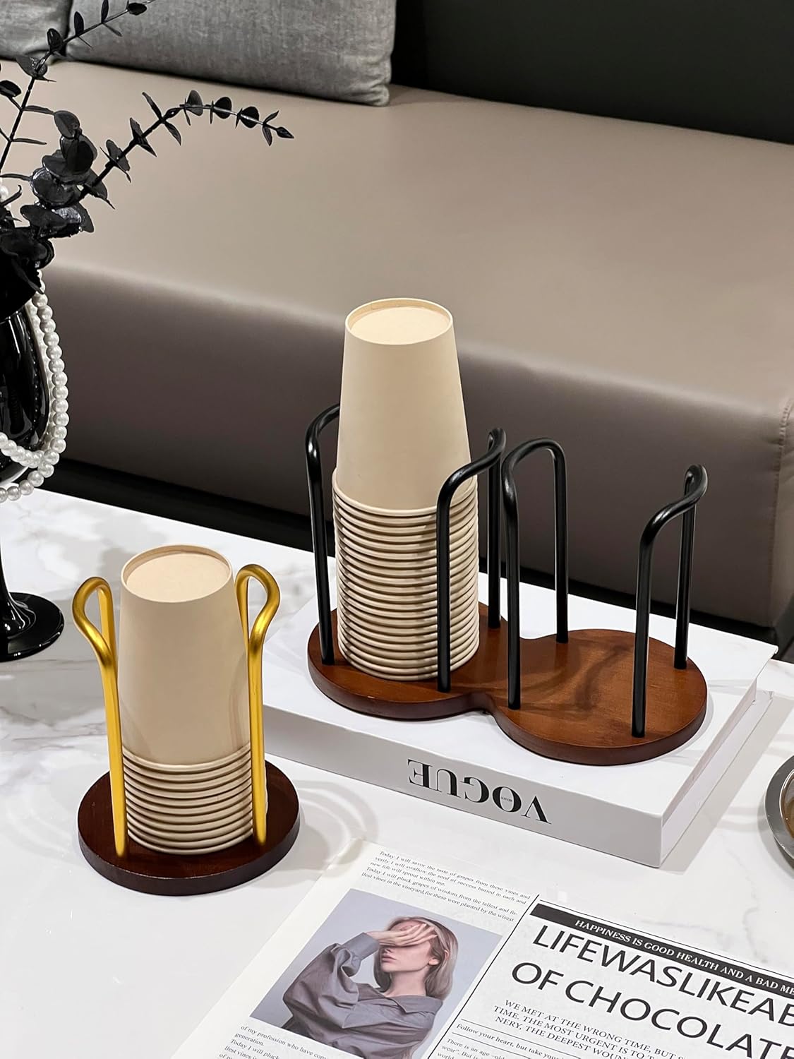 Buysing Wood Cup Holder 3oz-12oz for Office Kitchen