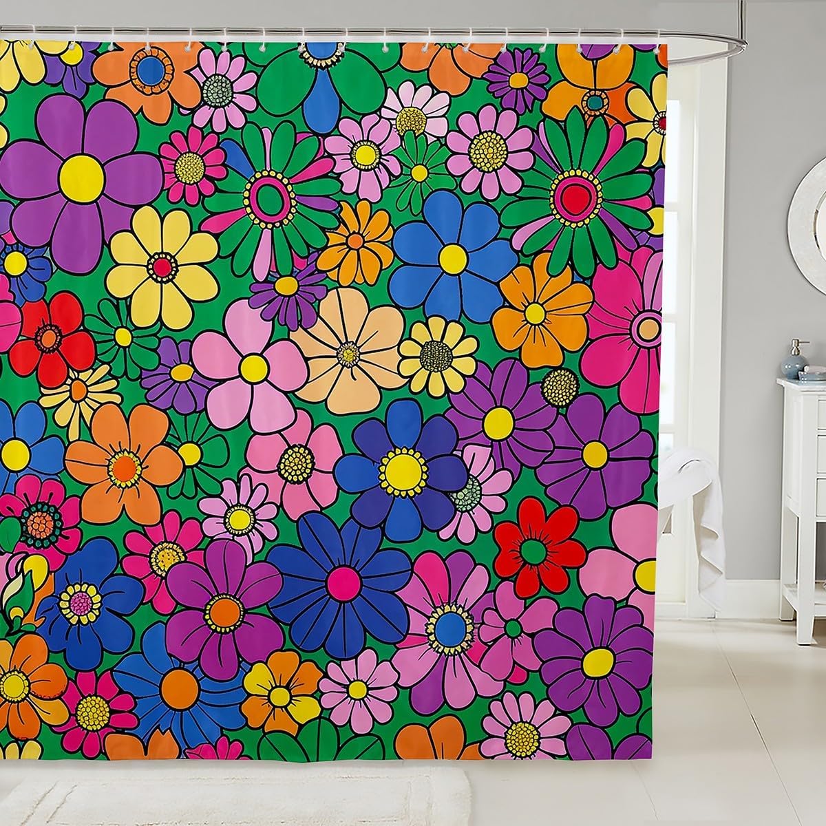 Feelyou Floral Boho Shower Curtain 72x72 Waterproof Pattern