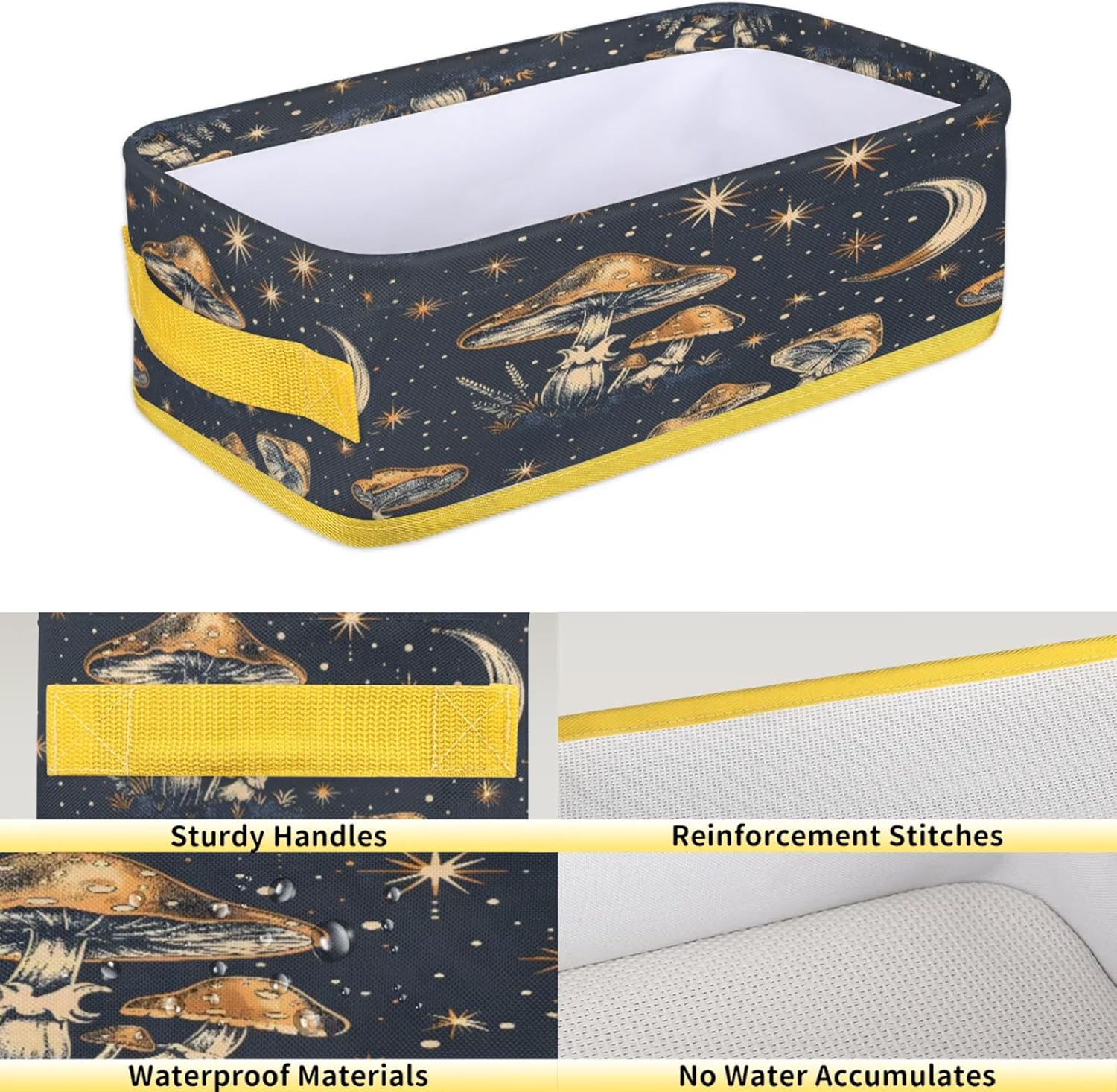 Snatocys Mushroom Moon Toilet Paper Basket with Handles