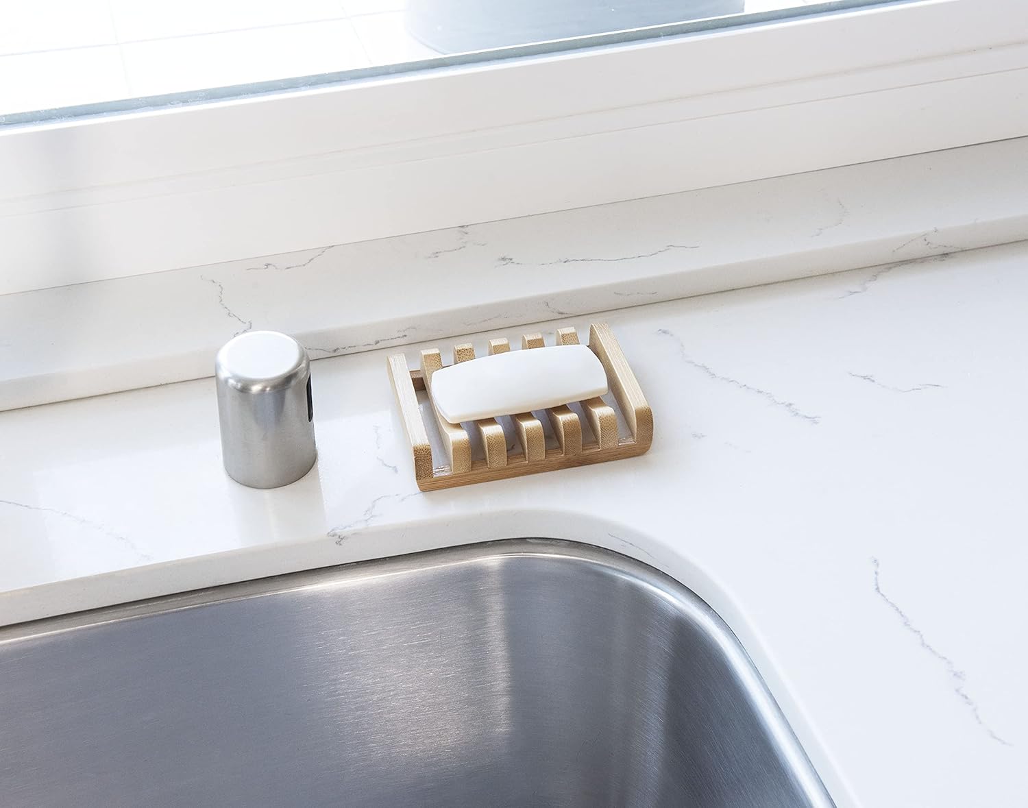 Bamboo Naturals Bar Soap Dish for Sink or Shower