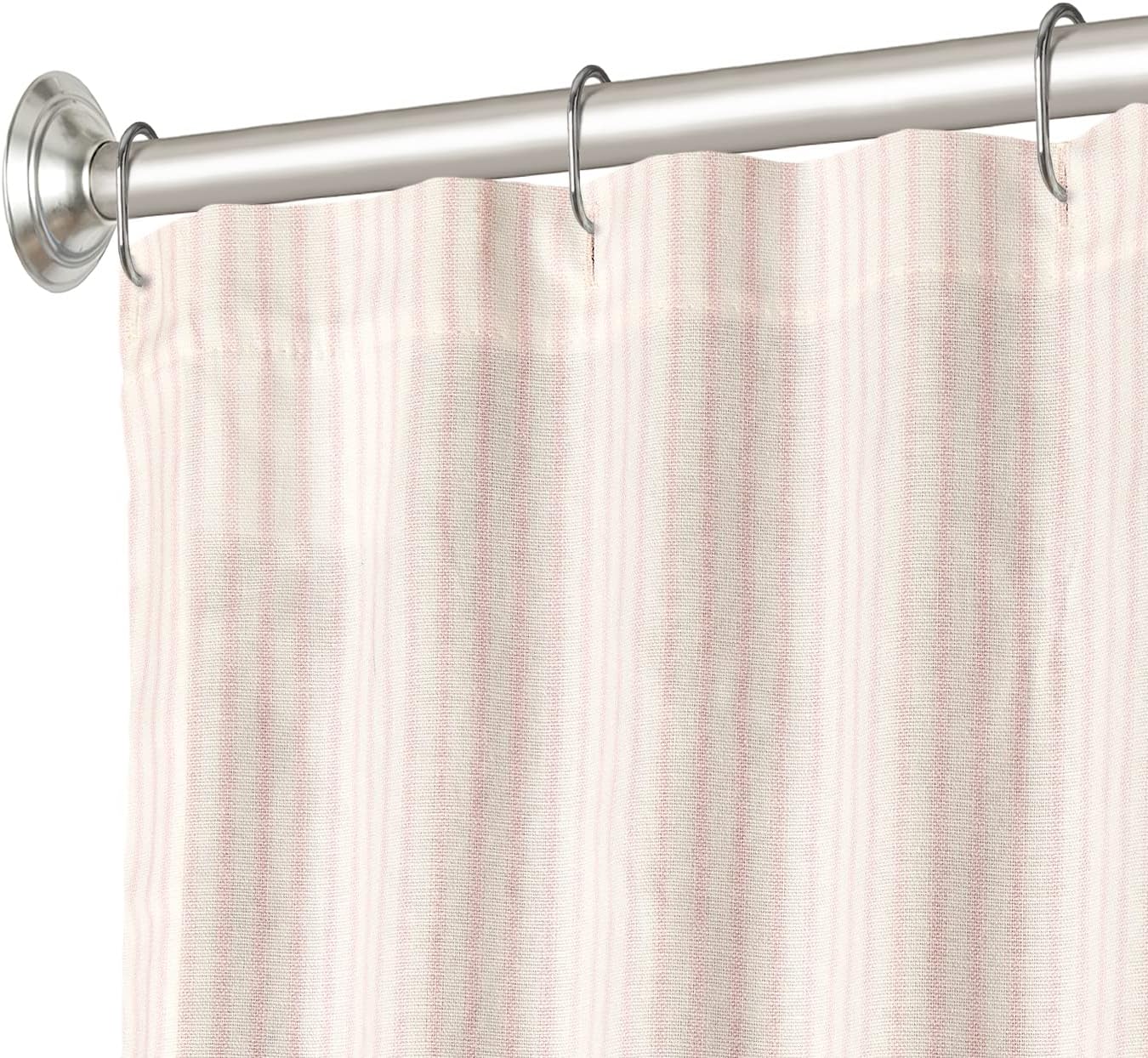 Extra Long Pink Striped Shower Curtain 84 Inch