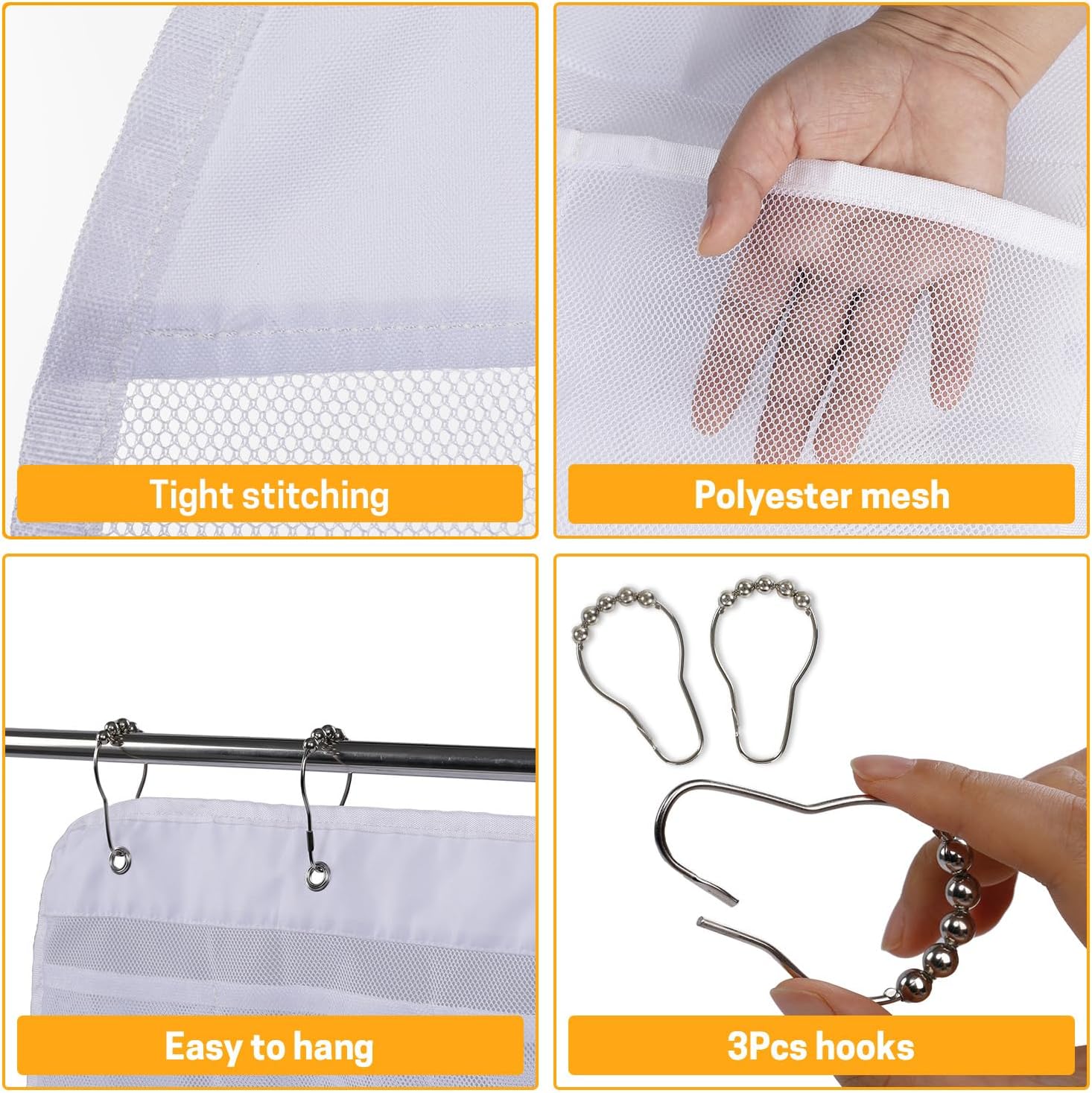 GNEGNI 7-Pocket Shower Caddy with Hooks 295 x 17 in 1