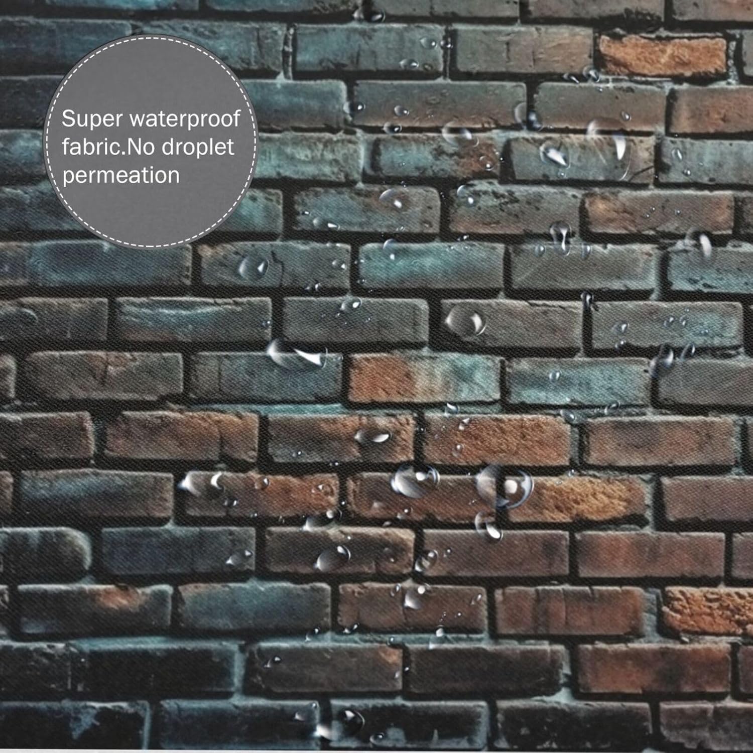 Red Brick Wall Shower Curtain with 12 Hooks 72x72in