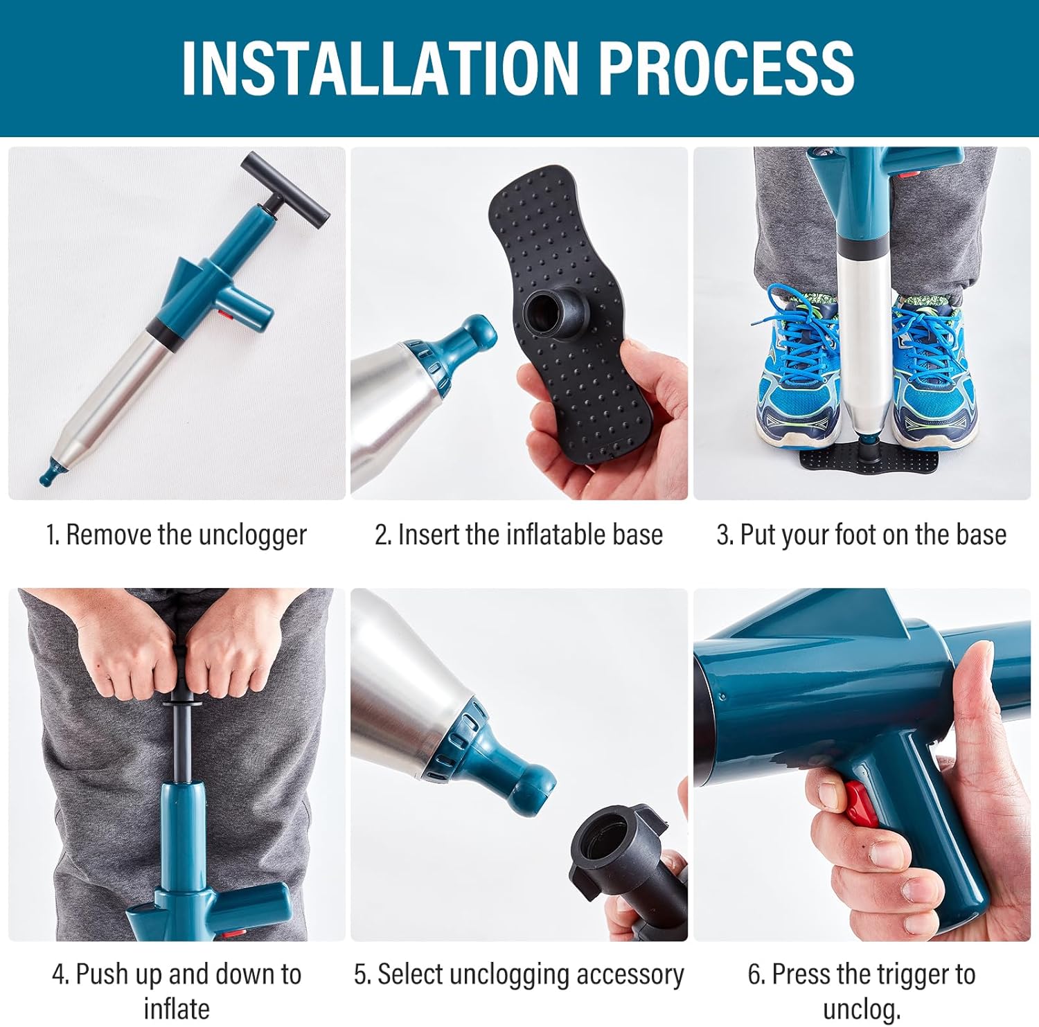 Madrigal High Pressure Toilet Plunger with Air Drain Blaster