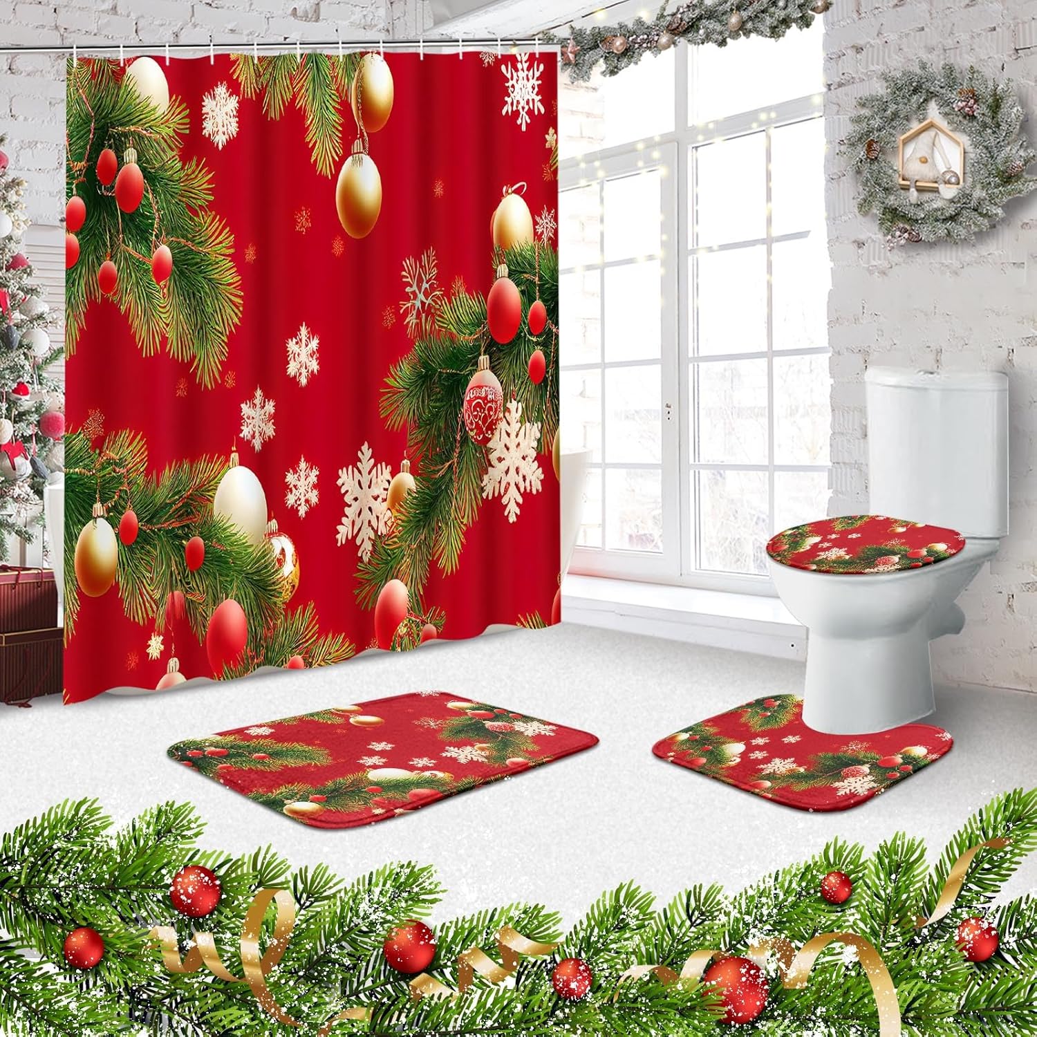 ArtSocket Christmas Tree Bathroom Set with 4 Pcs