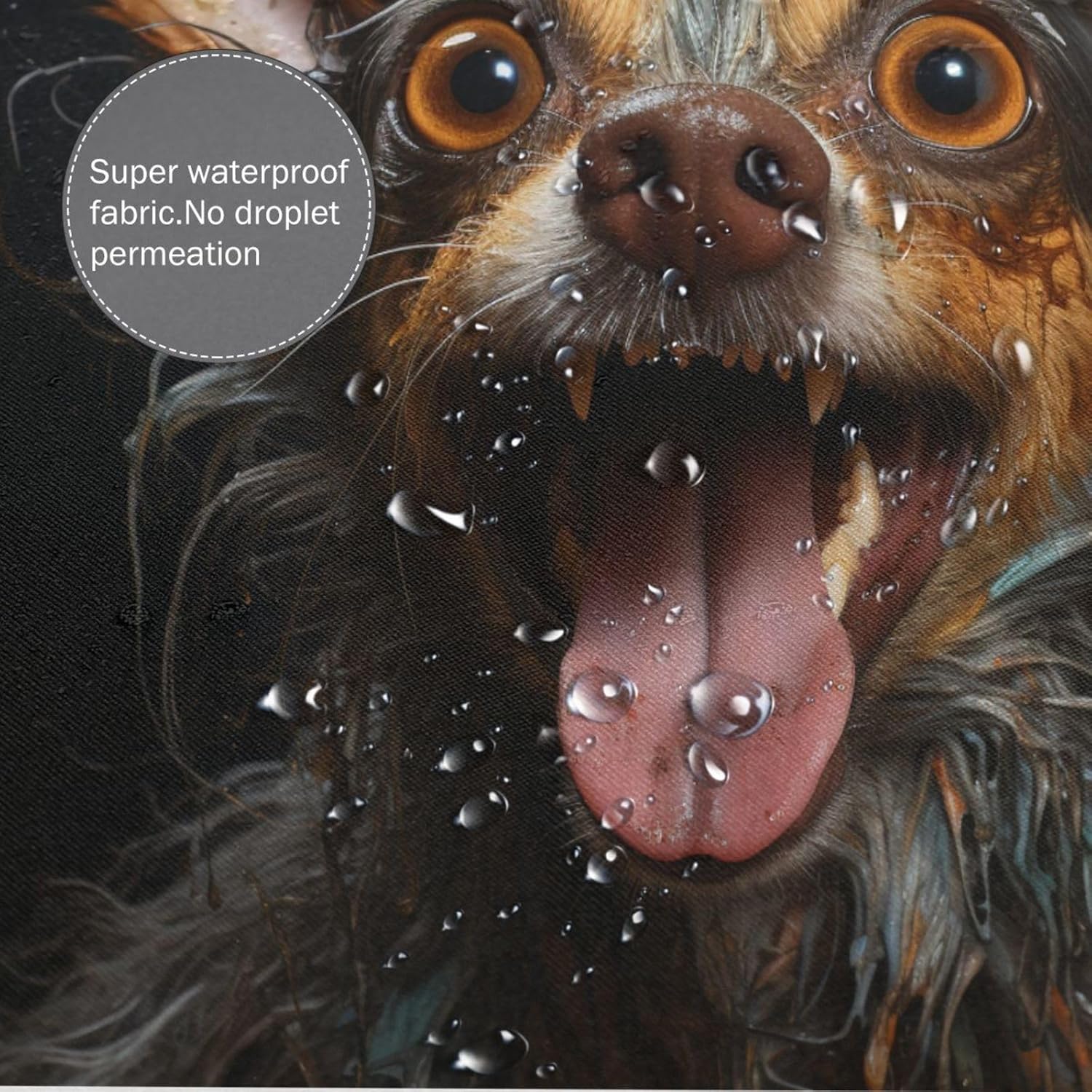Smile Dog Waterproof Shower Curtain Set 72x72in