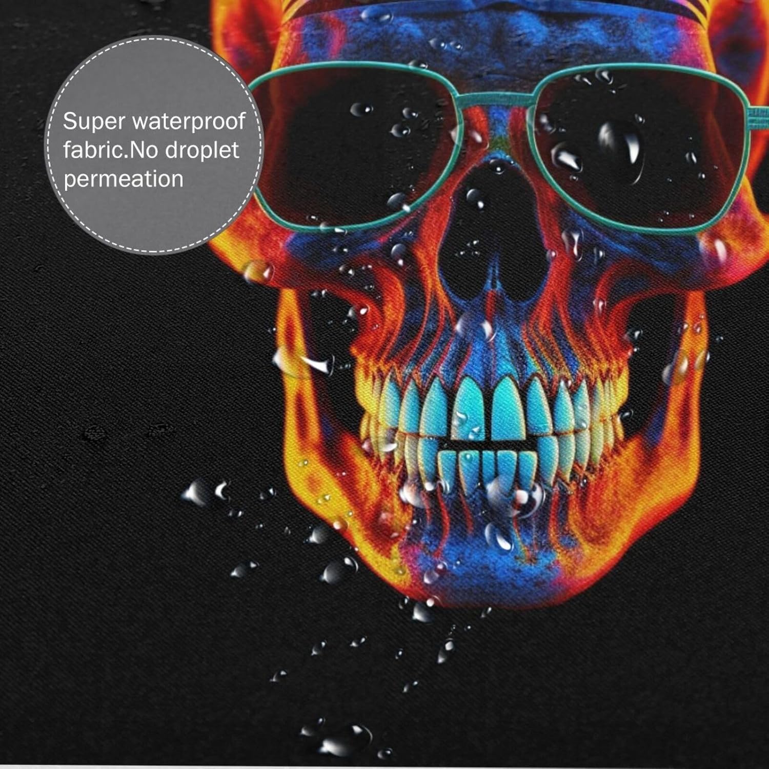 Skull Pattern Shower Curtain Set with 12 Hooks 72x72in