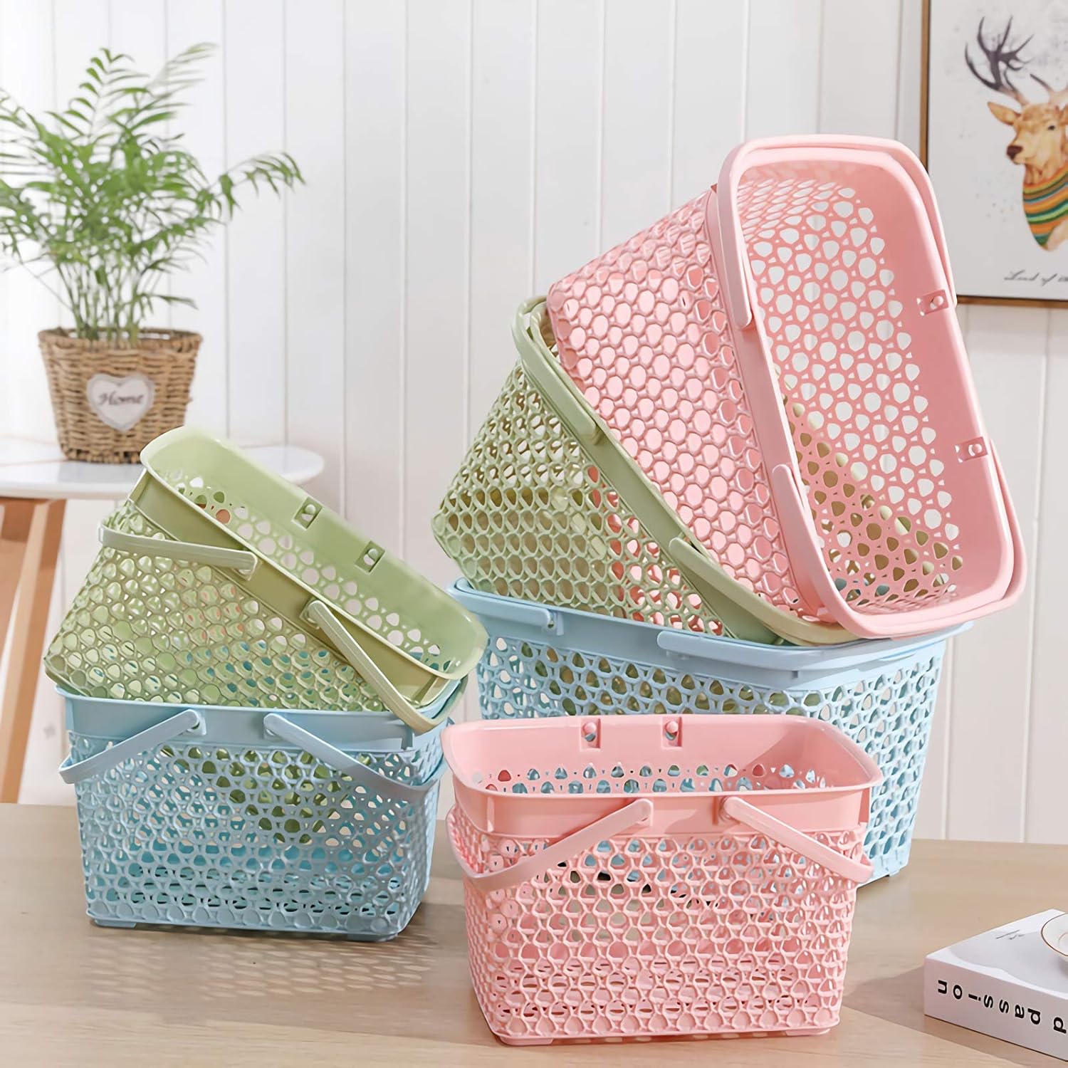 Anyoifax Green Portable Shower Caddy Basket with Handles