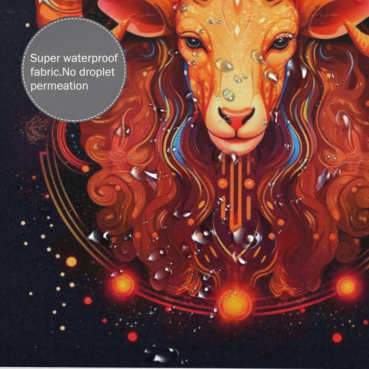 Red Constellation Starry Sheep Boho Shower Curtain Set