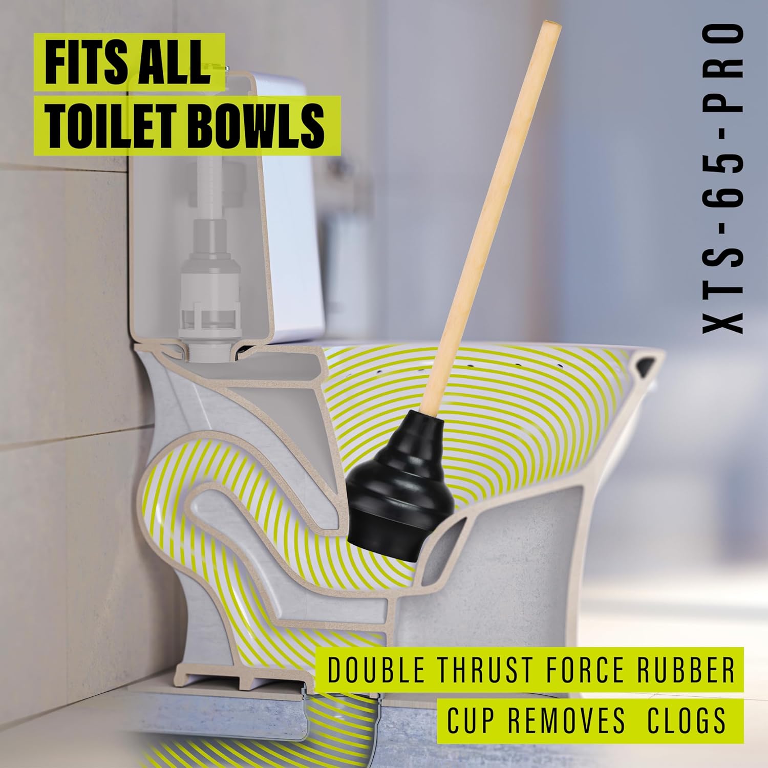 SteadMax XTS-65 PRO Toilet Plunger 2 Pack