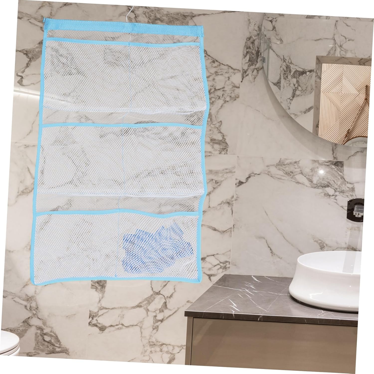 Mesh Shower Organizer with Single Hook for Quick Drying