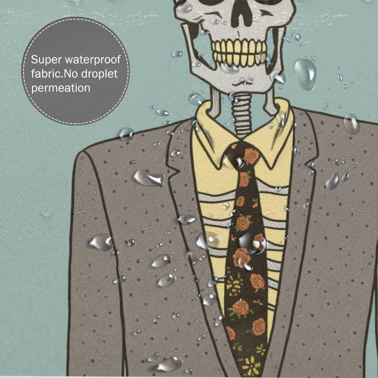 TIYAANDSY Boho Skull Shower Curtain Set 72x72in