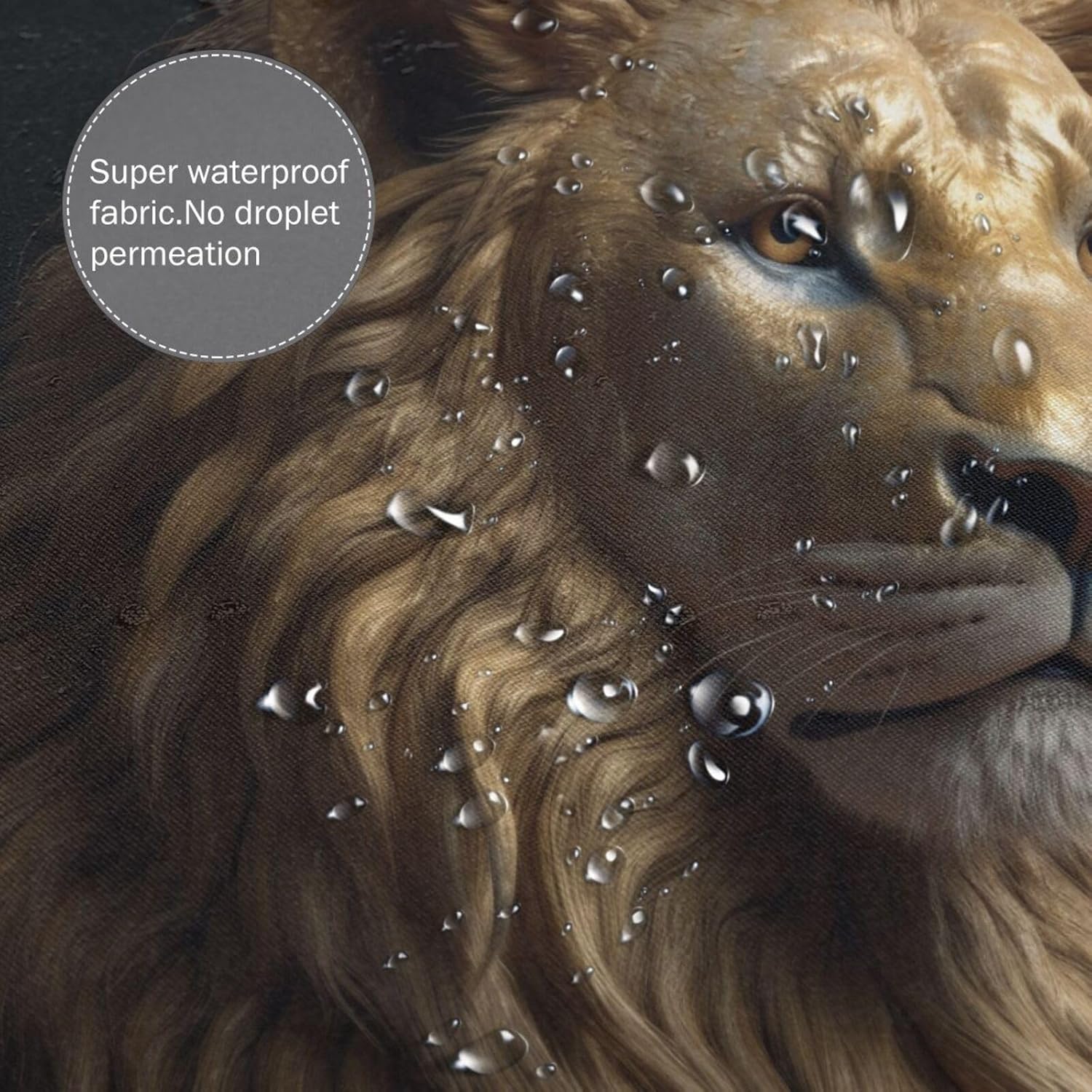 TIYAANDSY Gold Lion Shower Curtain Set 72x72in