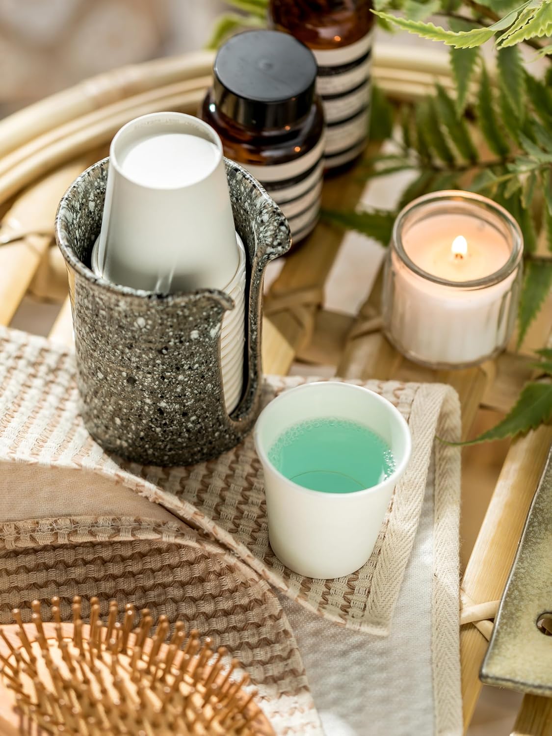 YHOJOY Ceramic Cup Holder for 3 Oz Bathroom Cups