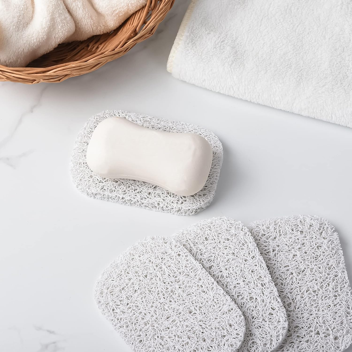 Jerphen 4PCS Soap Lifting Pads for Bath and Kitchen