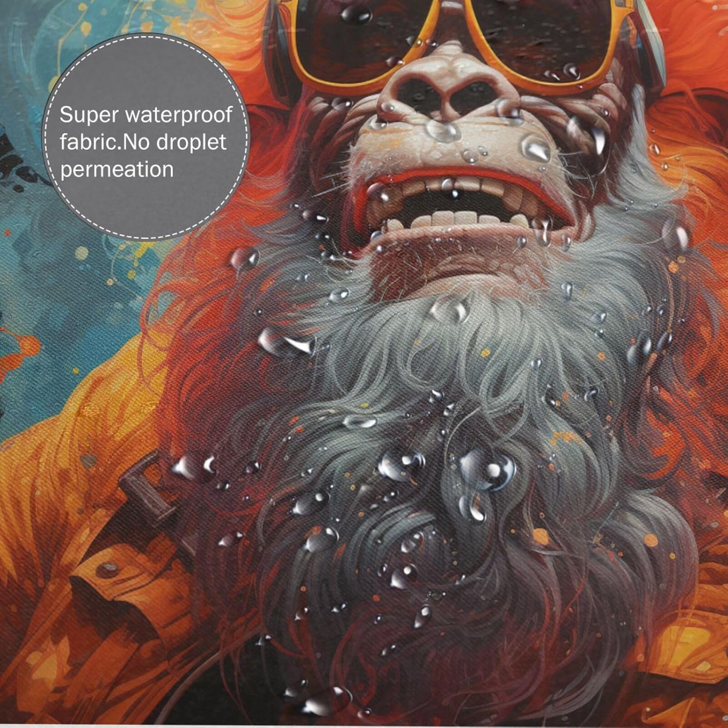 Funny Orangutan Shower Curtain Set with 12 Hooks