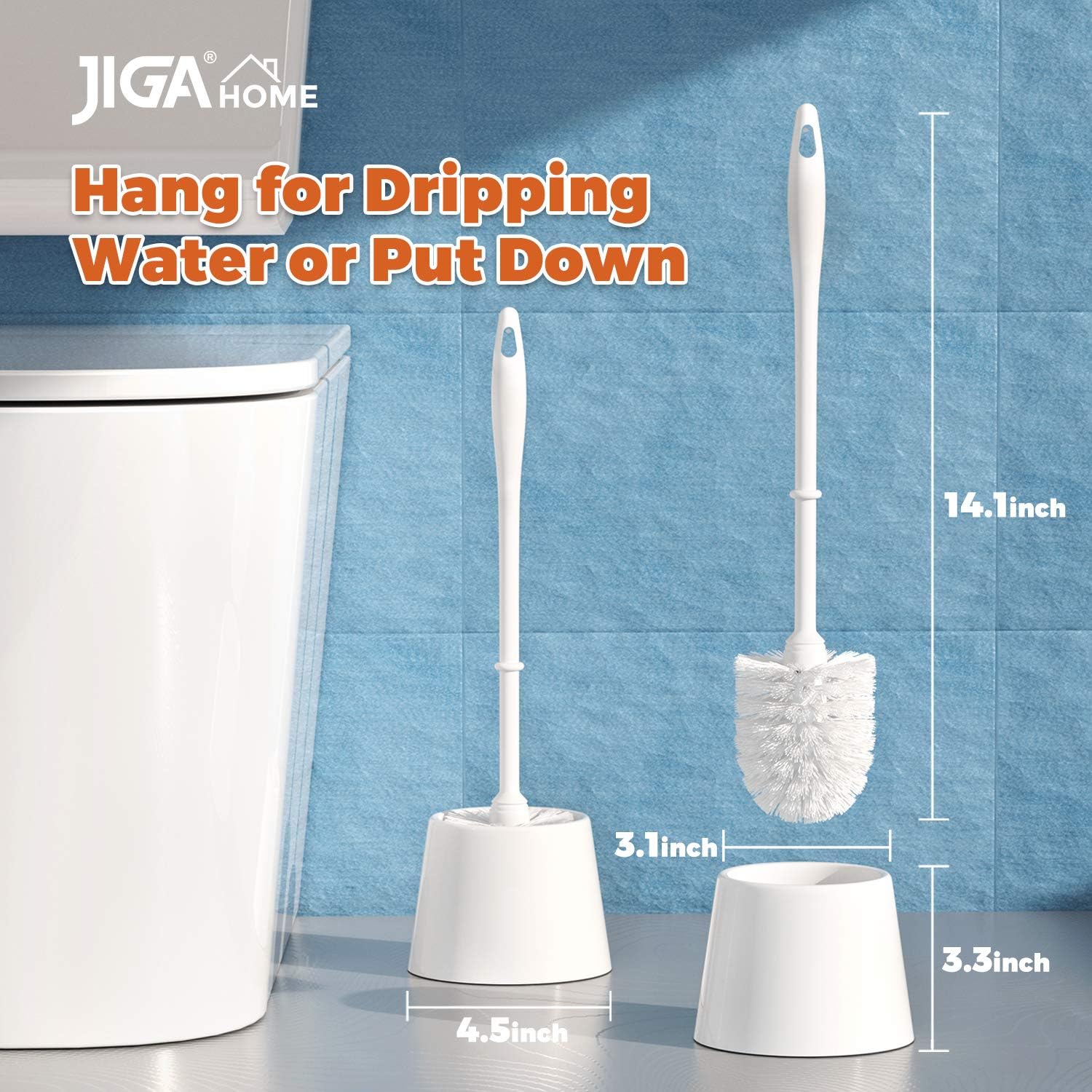 JIGA Toilet Brush and Holder Set 3 Pack White