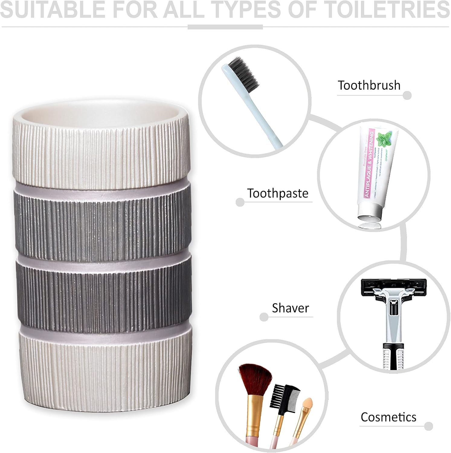 Popular Bath Modern LINE Tumbler Grey
