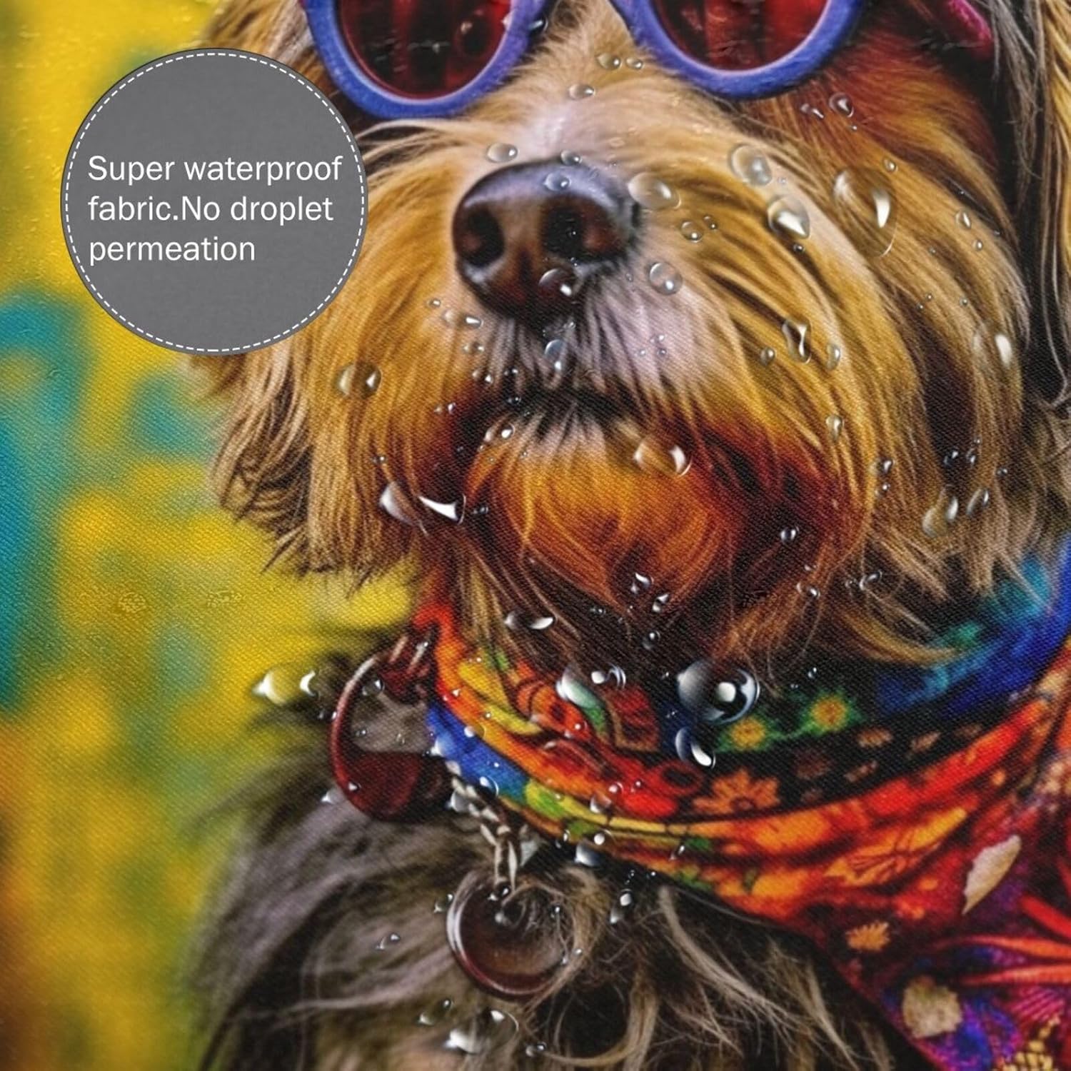 Funny Animal Boho Shower Curtain with 12 Hooks 72x72in