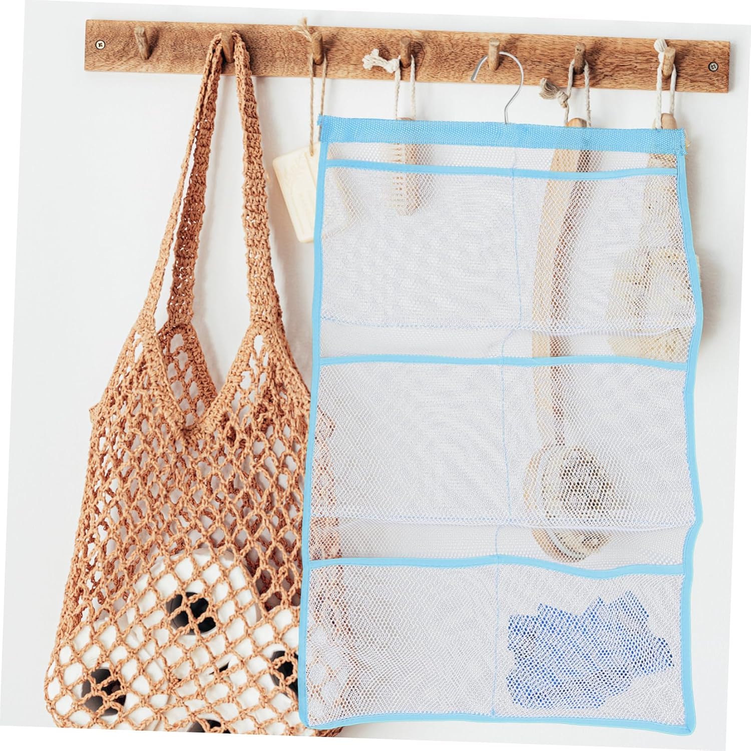 PENIKOKO Space Saving Shower Organizer Quick Dry Mesh with Single Hook 1