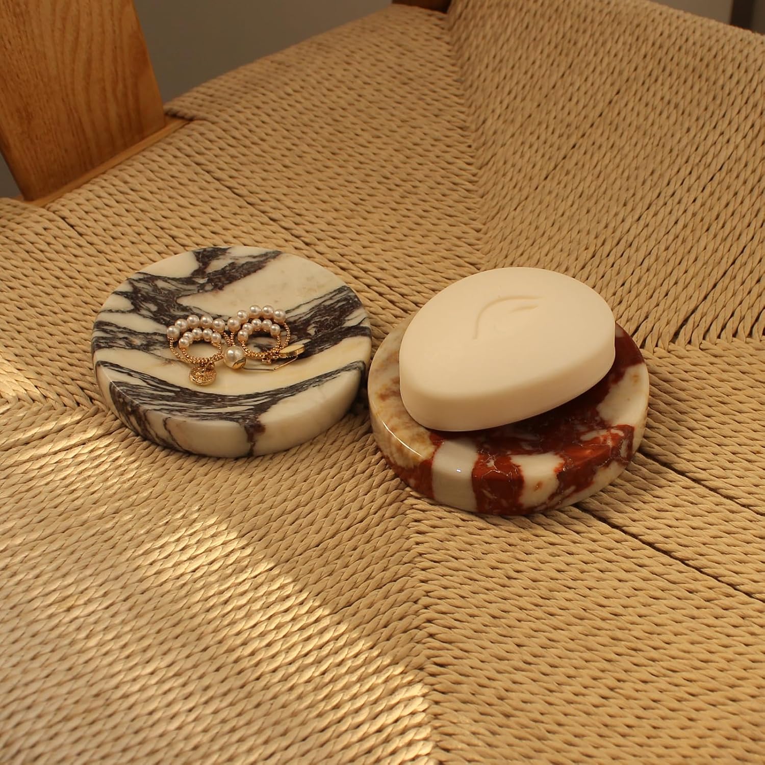 Natural Calacatta Red Marble Soap Dish